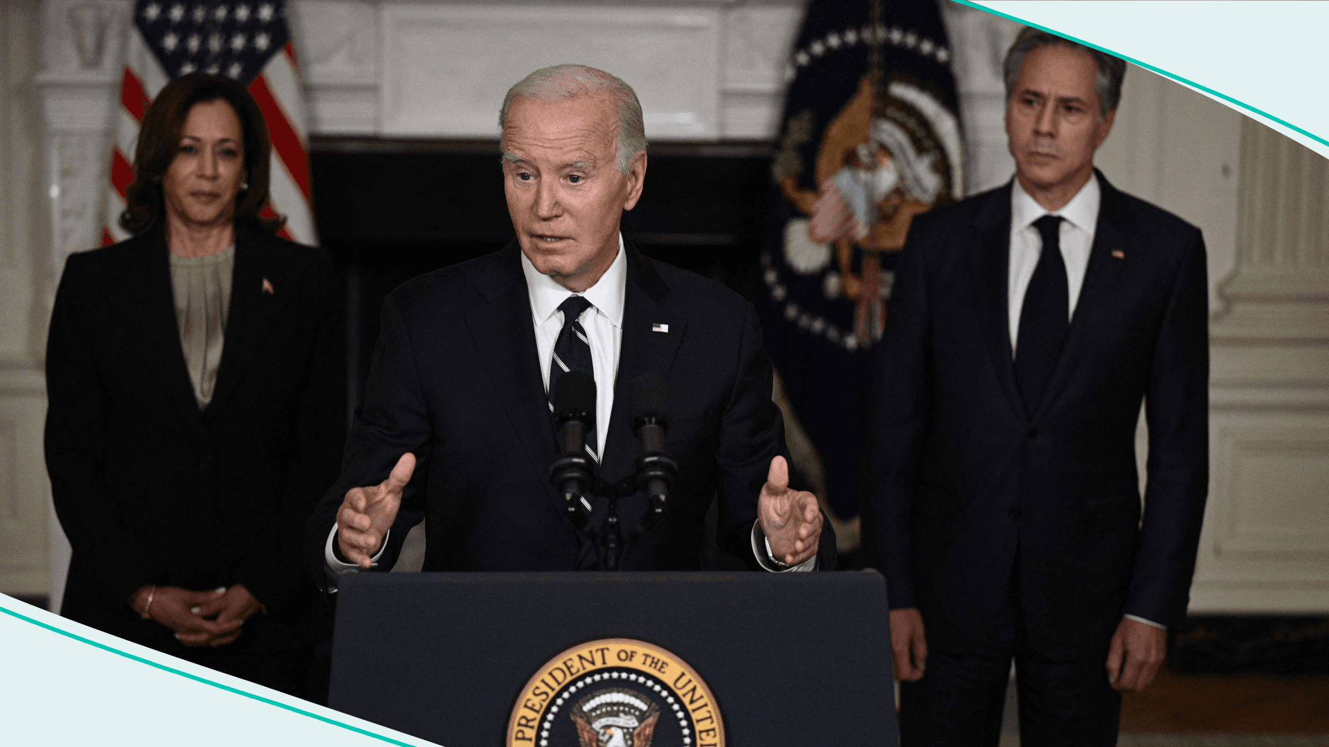 Biden speaking at a podium