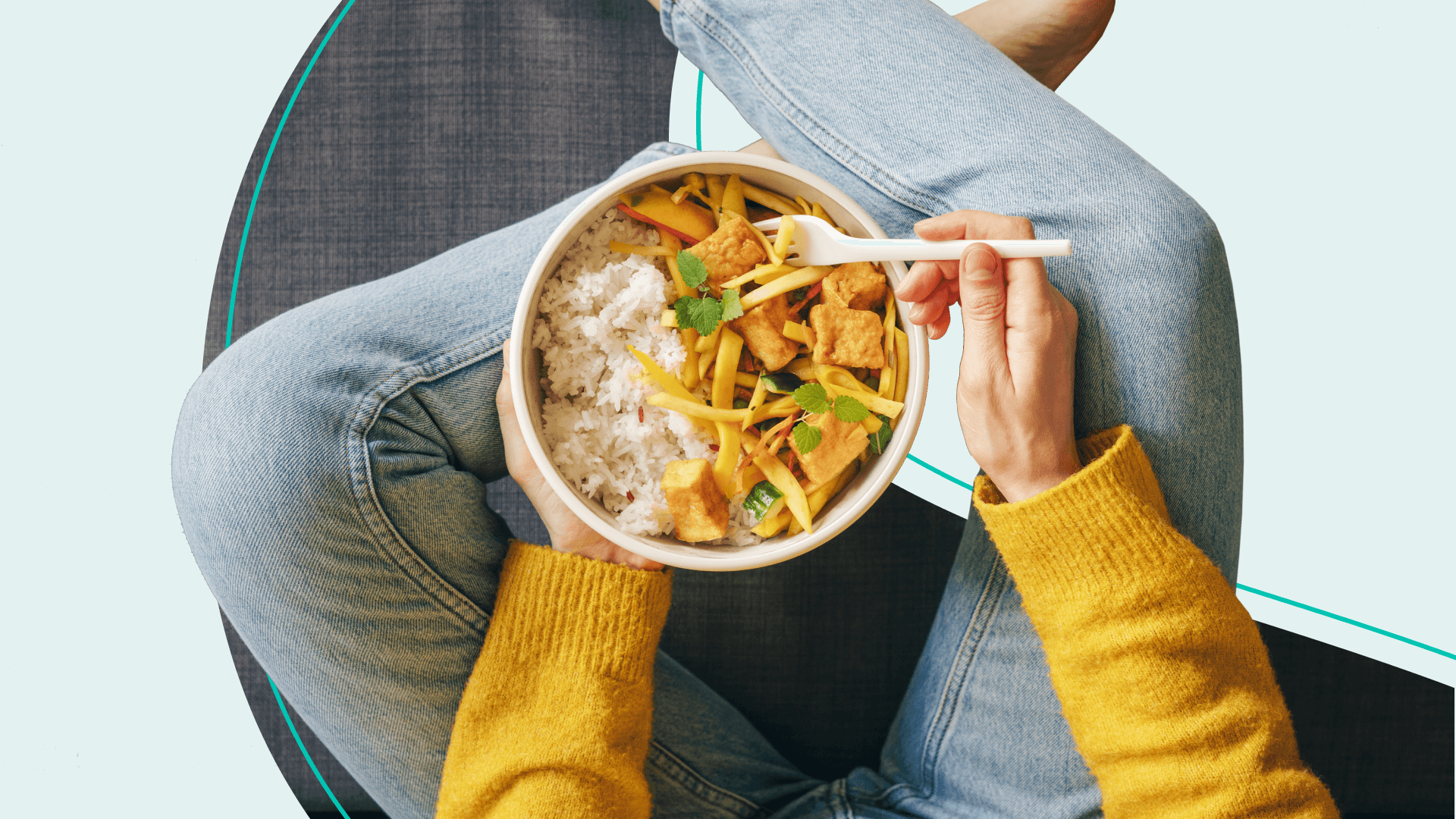 Person Eating Plant-based food in Bowl