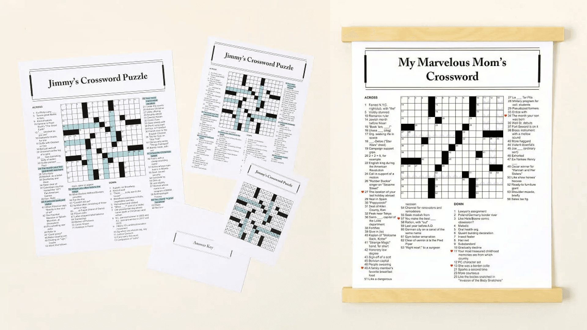 personalized crossword puzzle