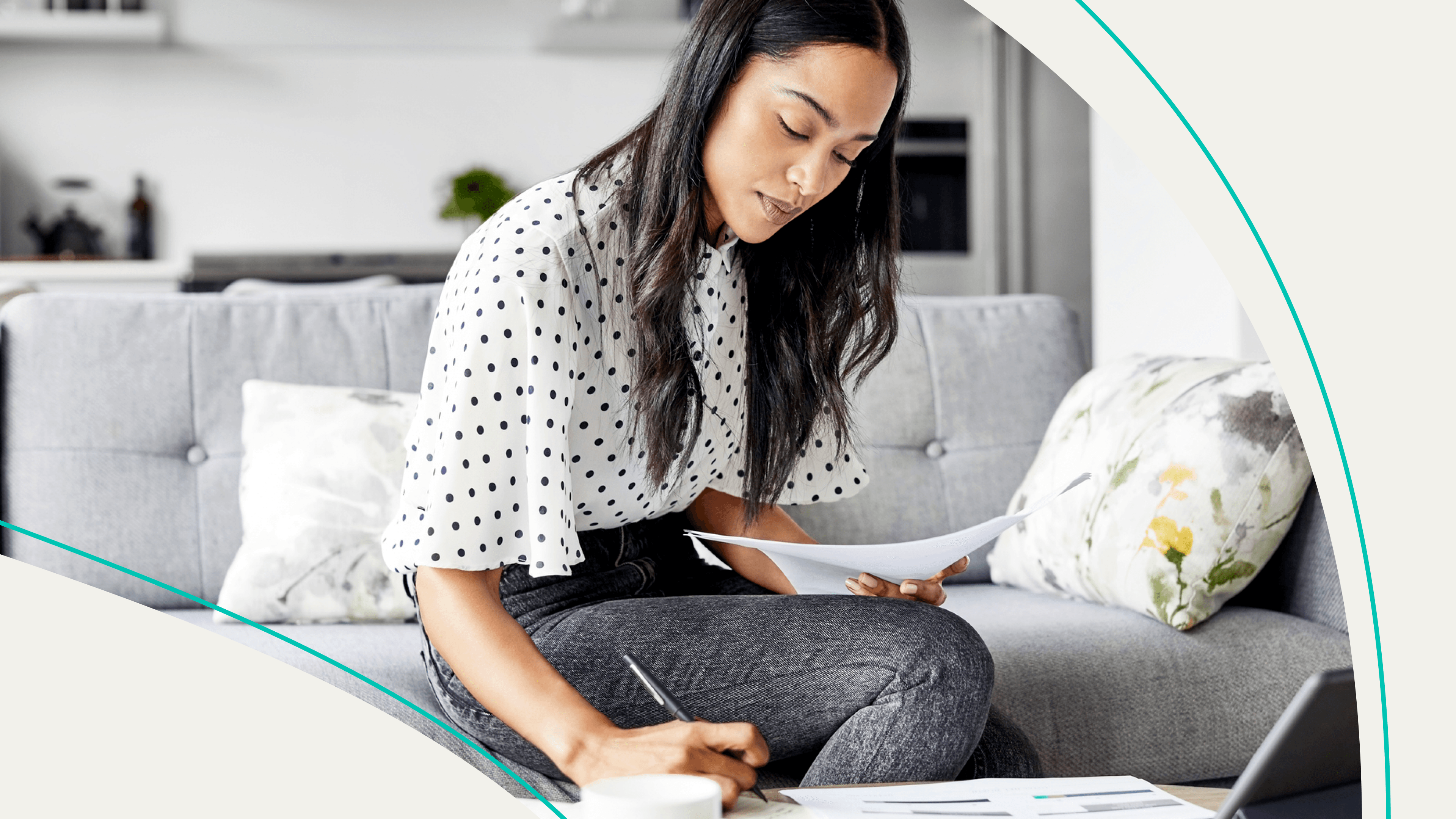 A woman considering different savings account options