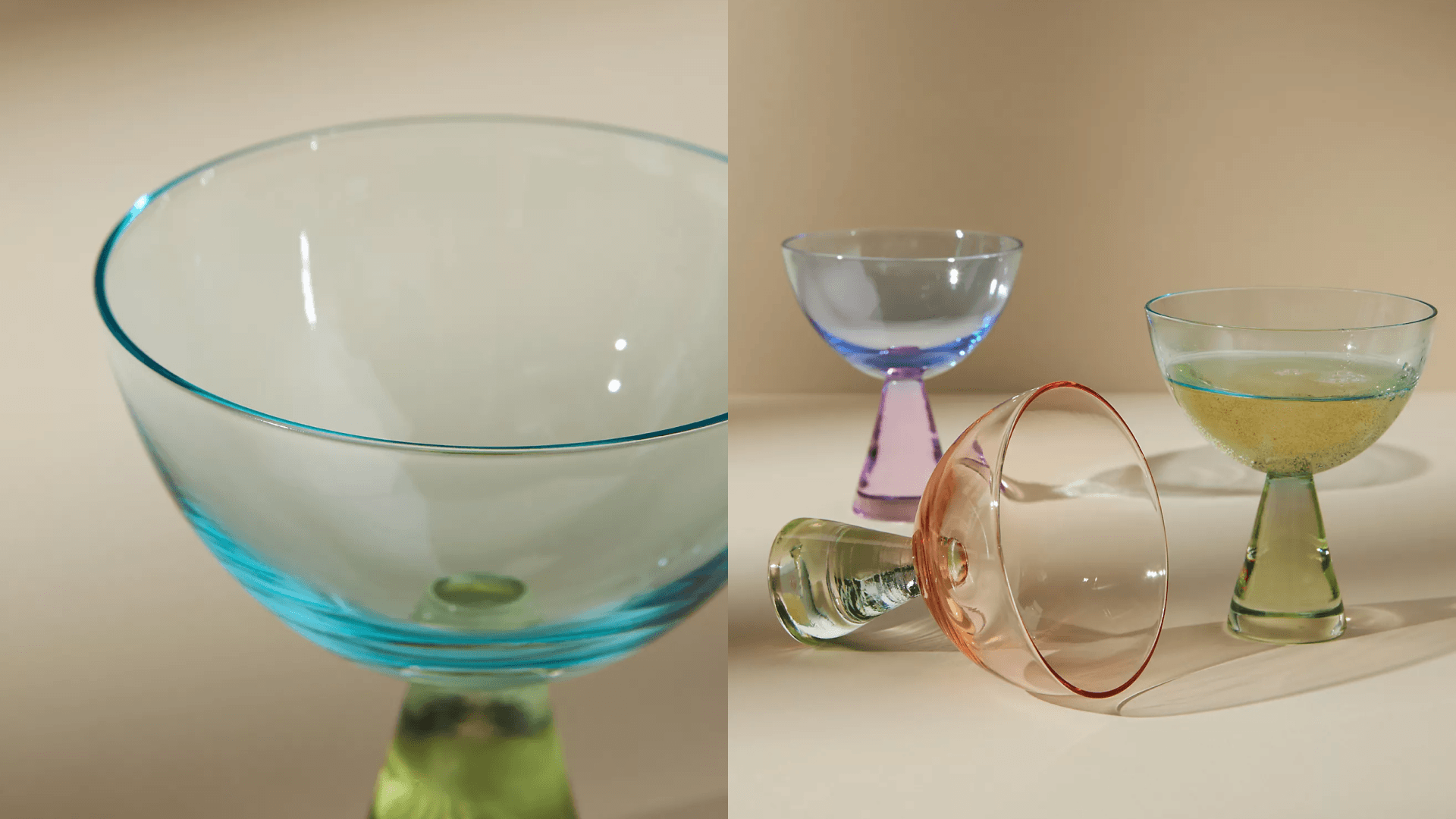 Coupe wine glasses