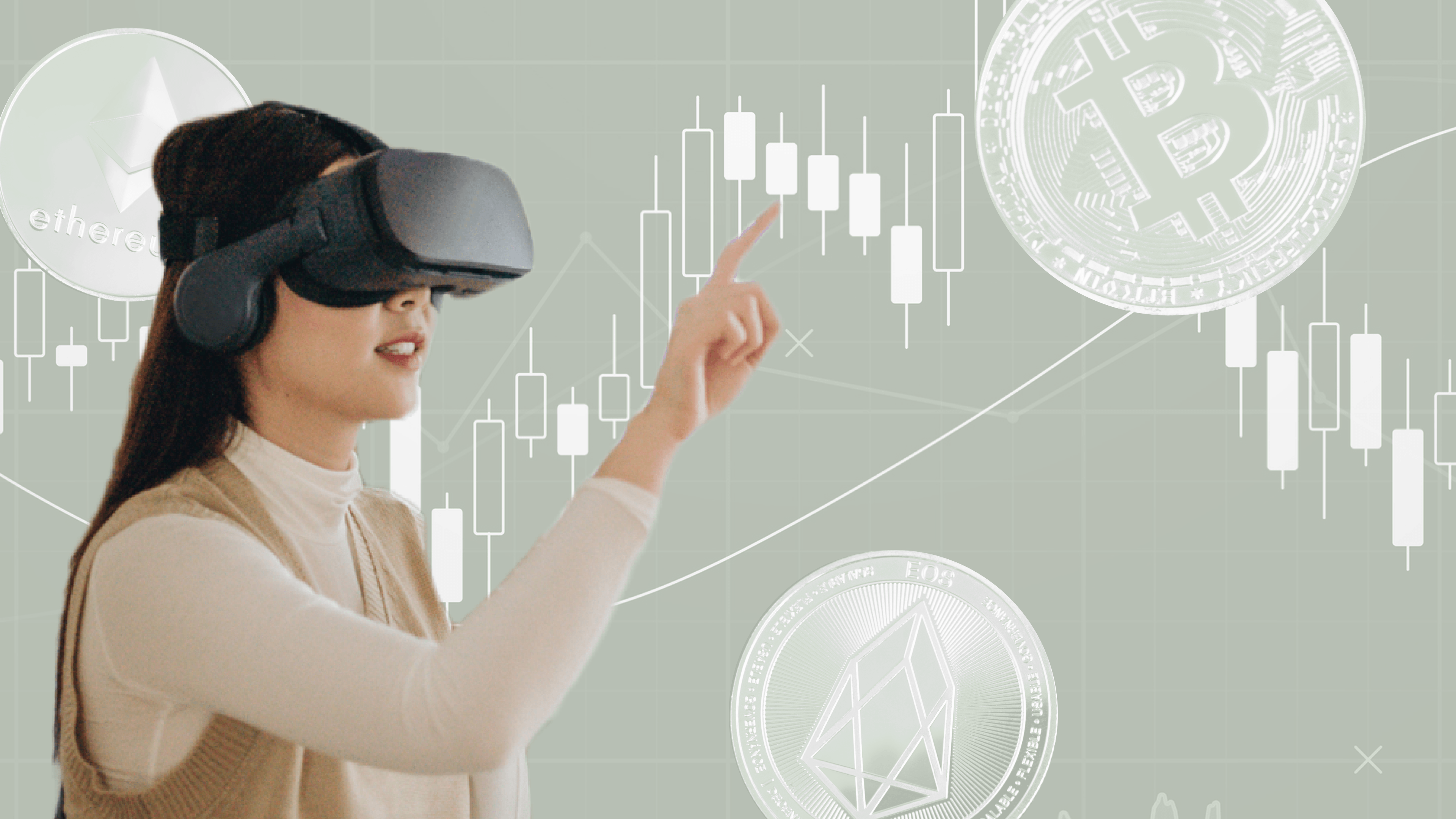 Woman in virtual reality headset