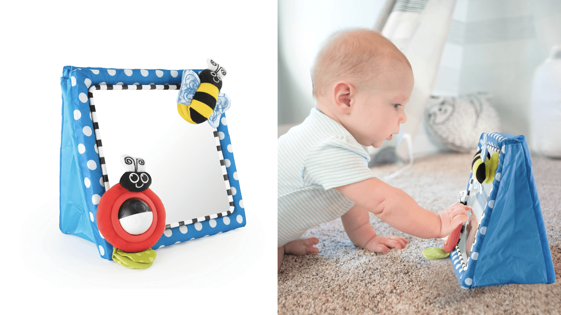 Sassy Tummy Time Floor Mirror, Developmental Baby Toy, Newborn Essential, Great Shower Gift, 0+ months