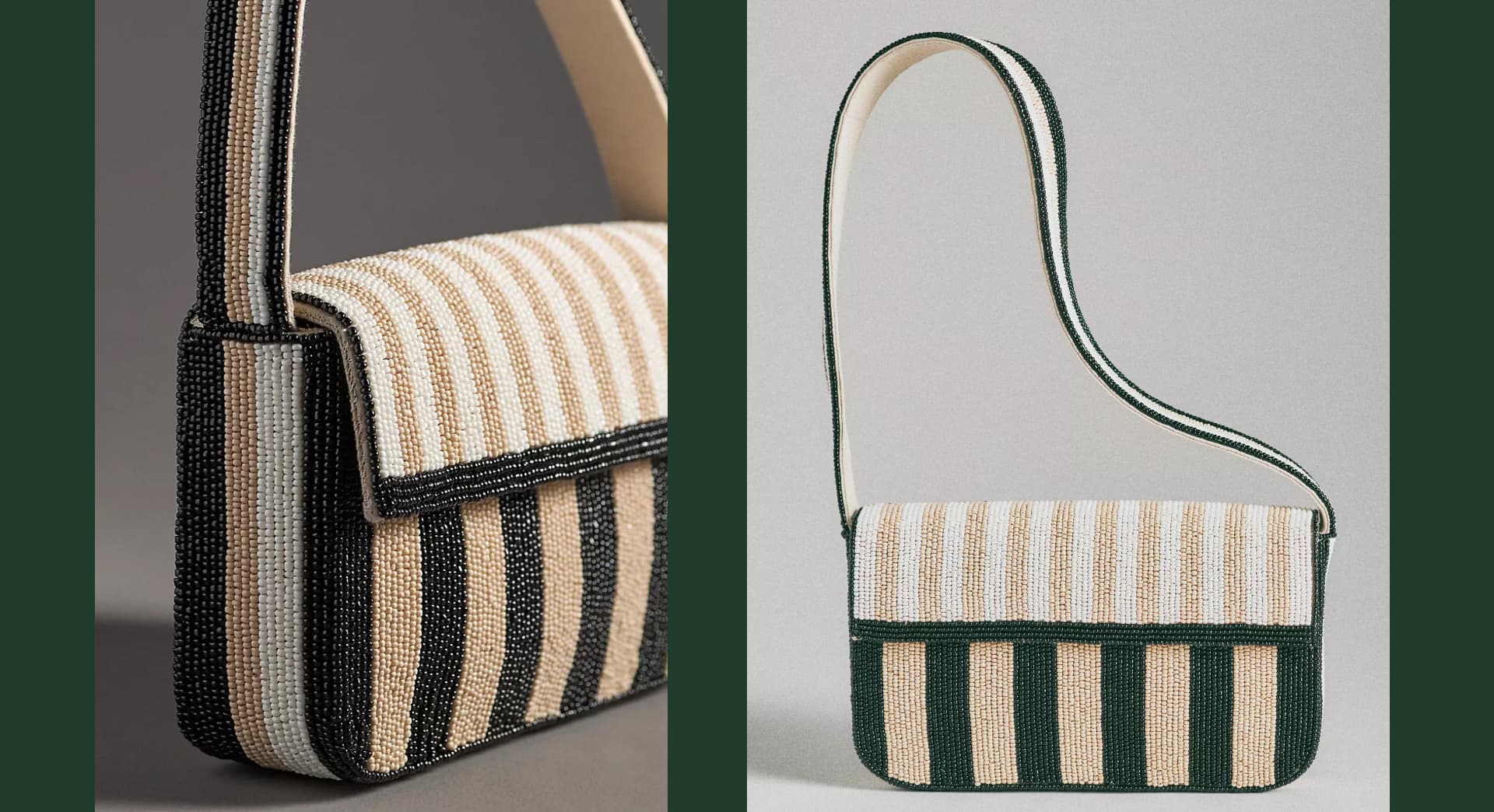 A beaded shoulder bag.