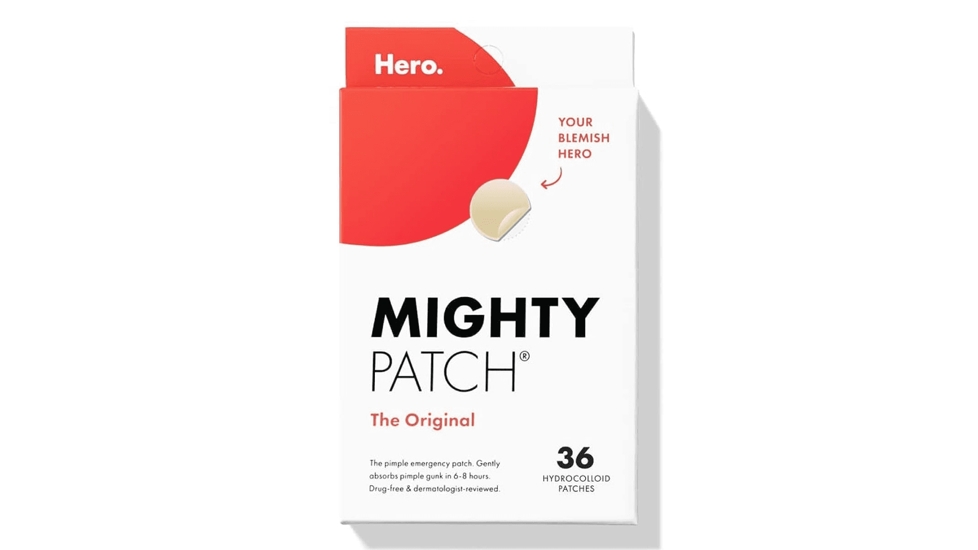 White and red pimple patch box