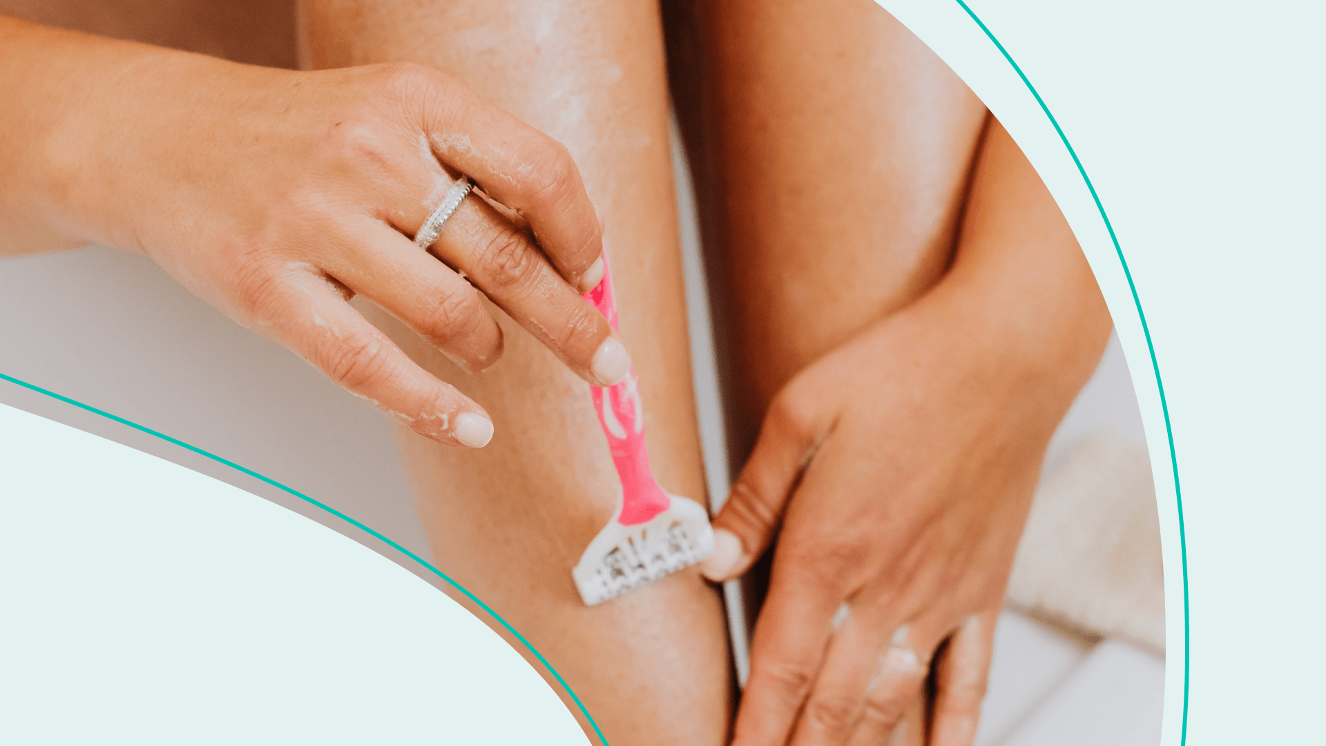 Person shaving their legs