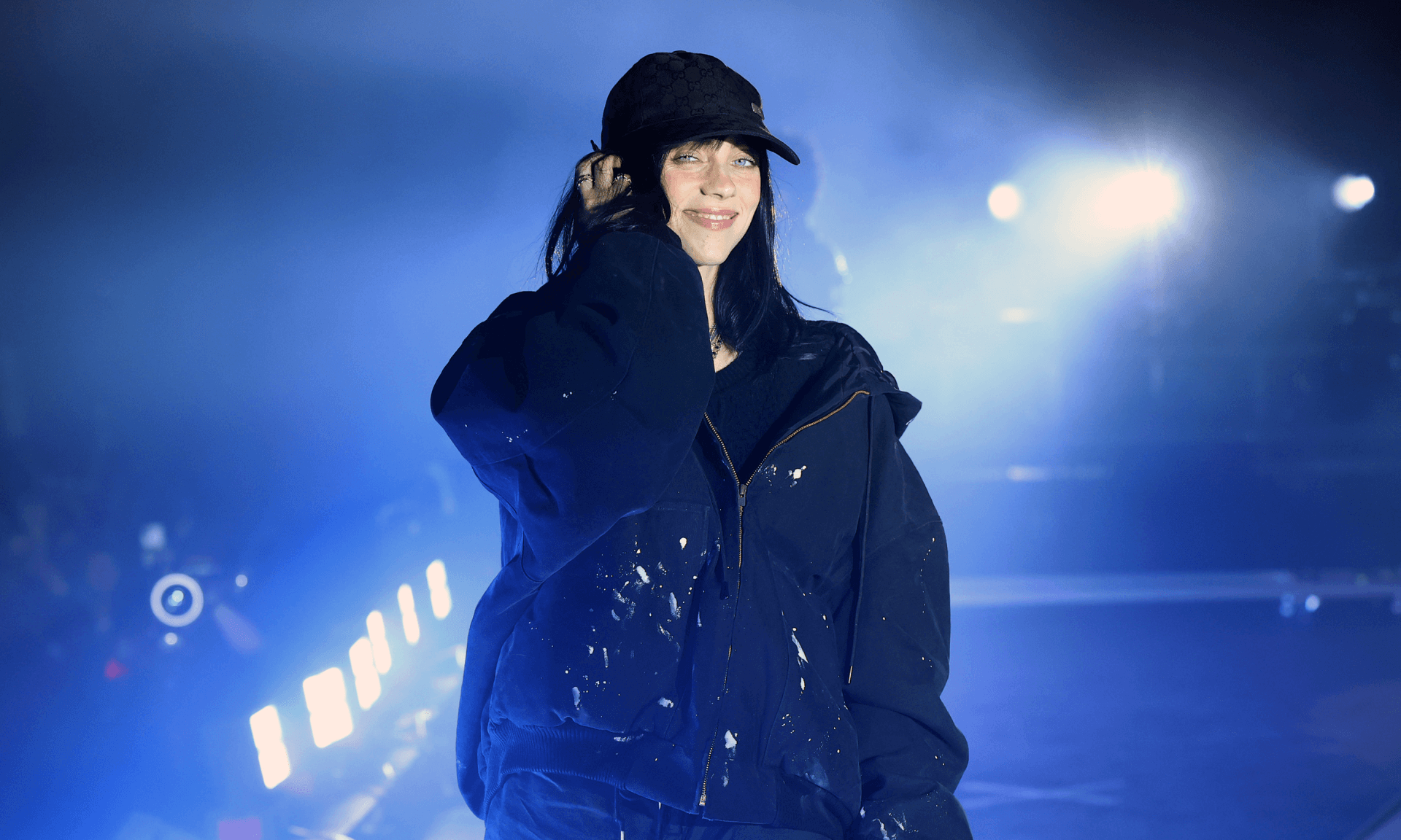Billie Eilish performing at a concert