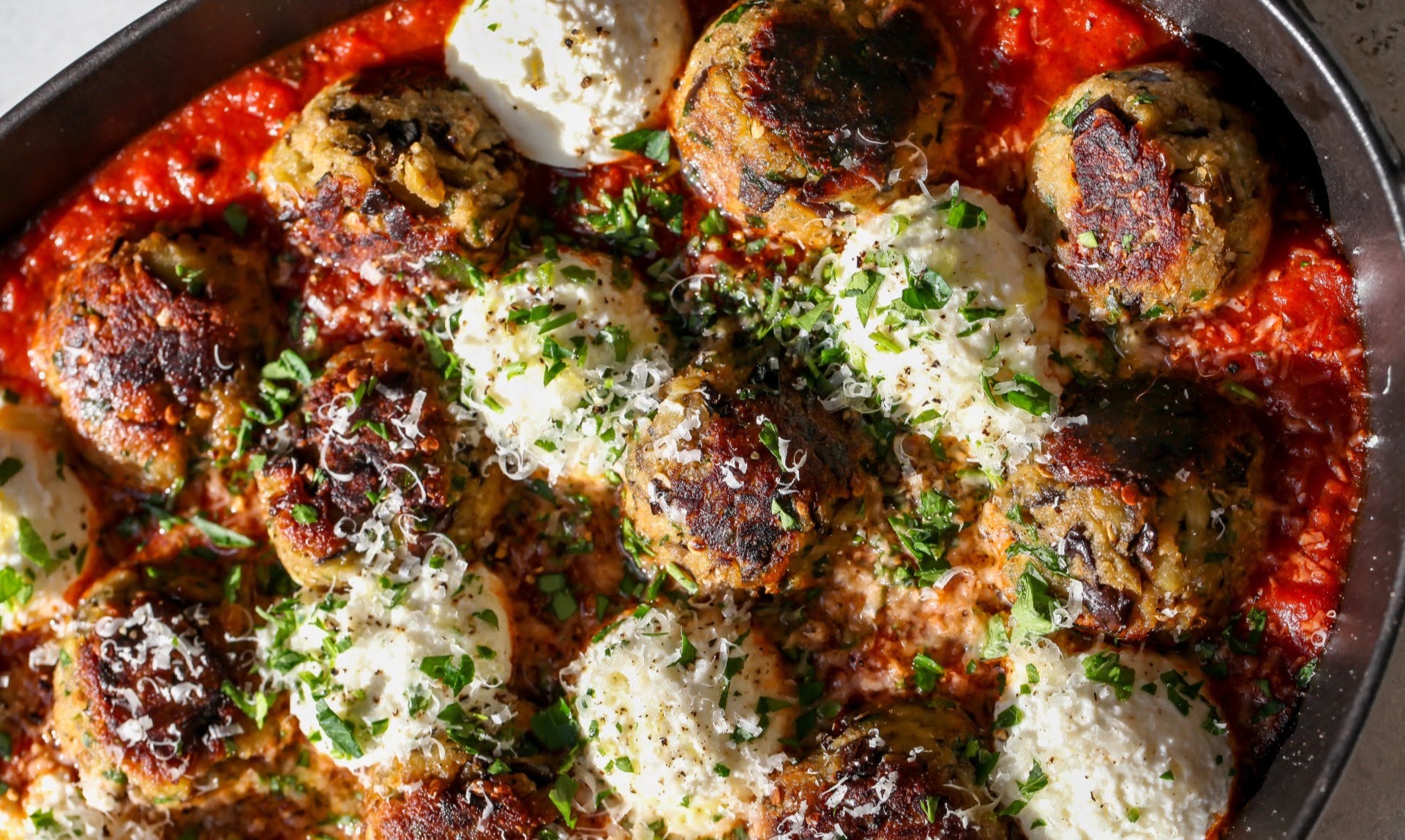 Eggplant parmesan meatballs