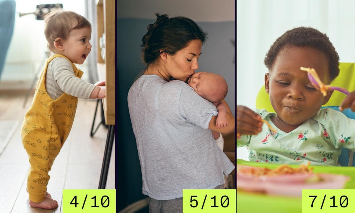 three images of kids and parents