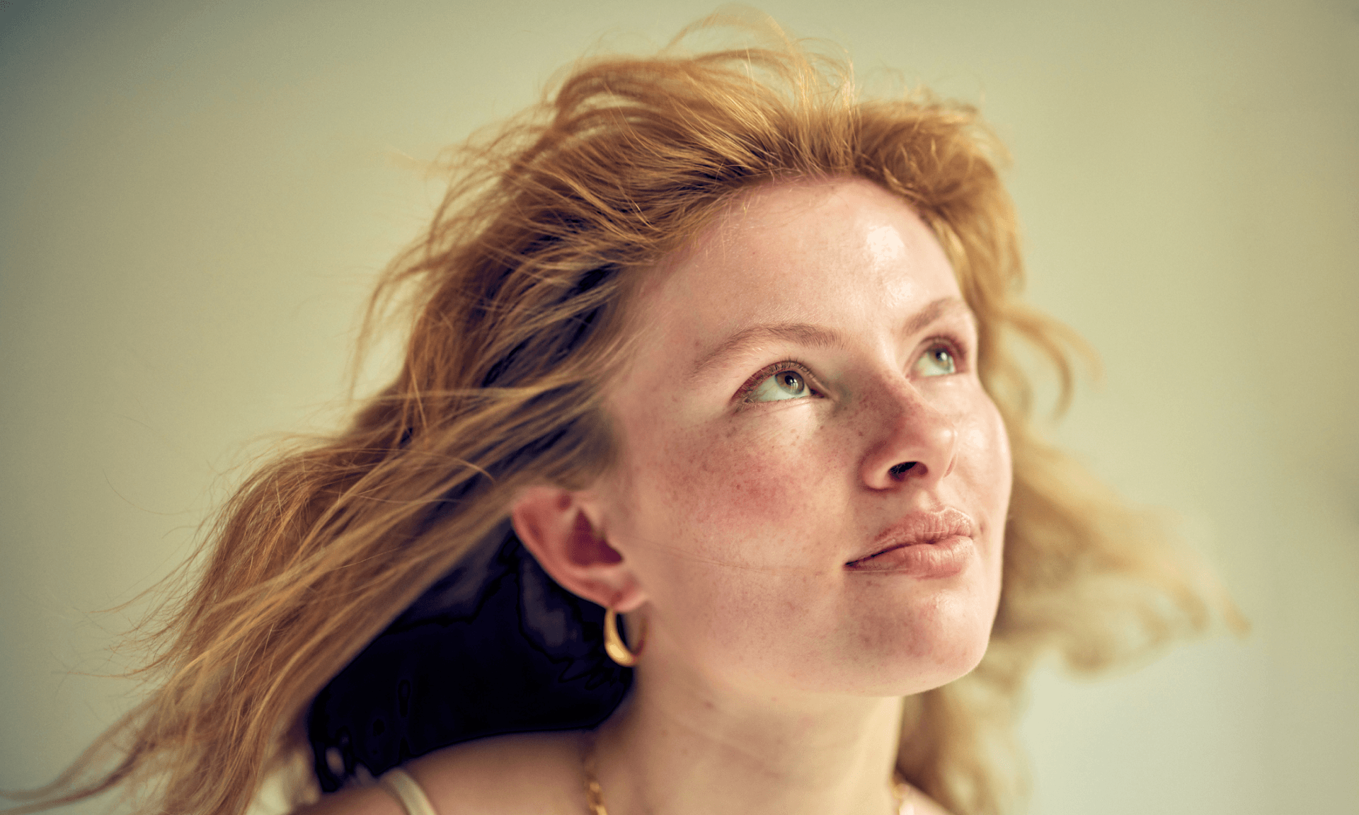 girl with flowing hair