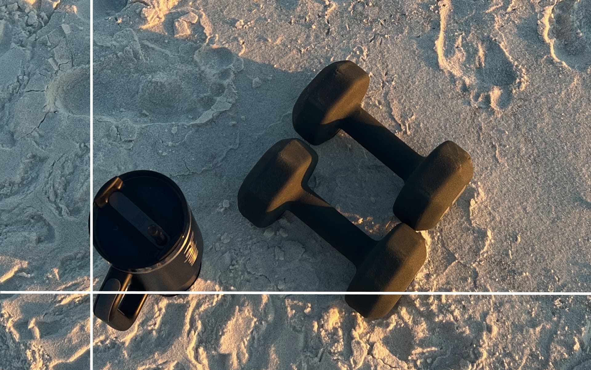 weights on sand