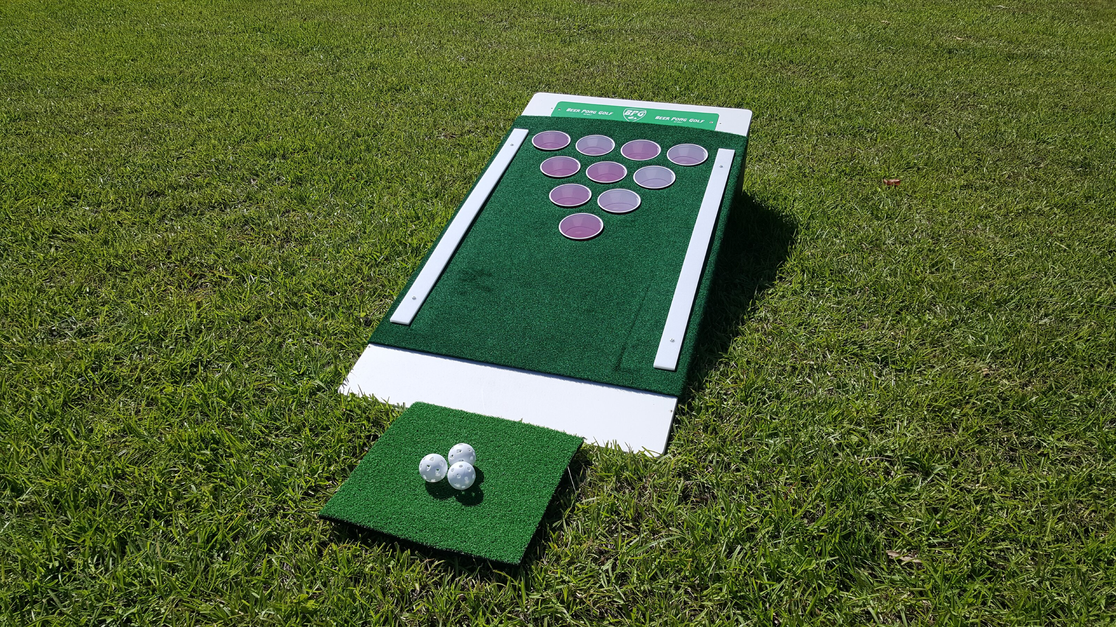 cornhole-themed pong golf outdoor game