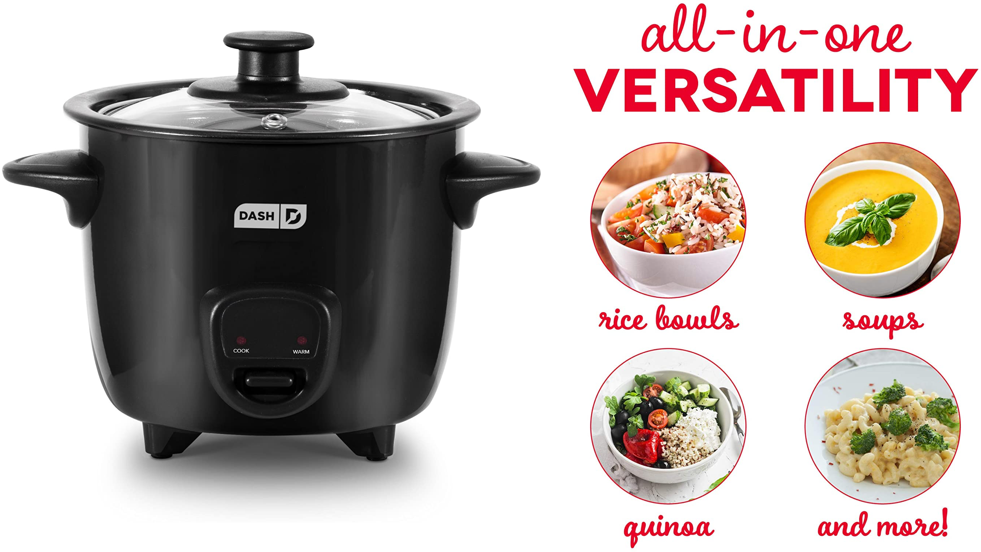 mini rice cooker that can also self-time quinoa, soups, and pasta