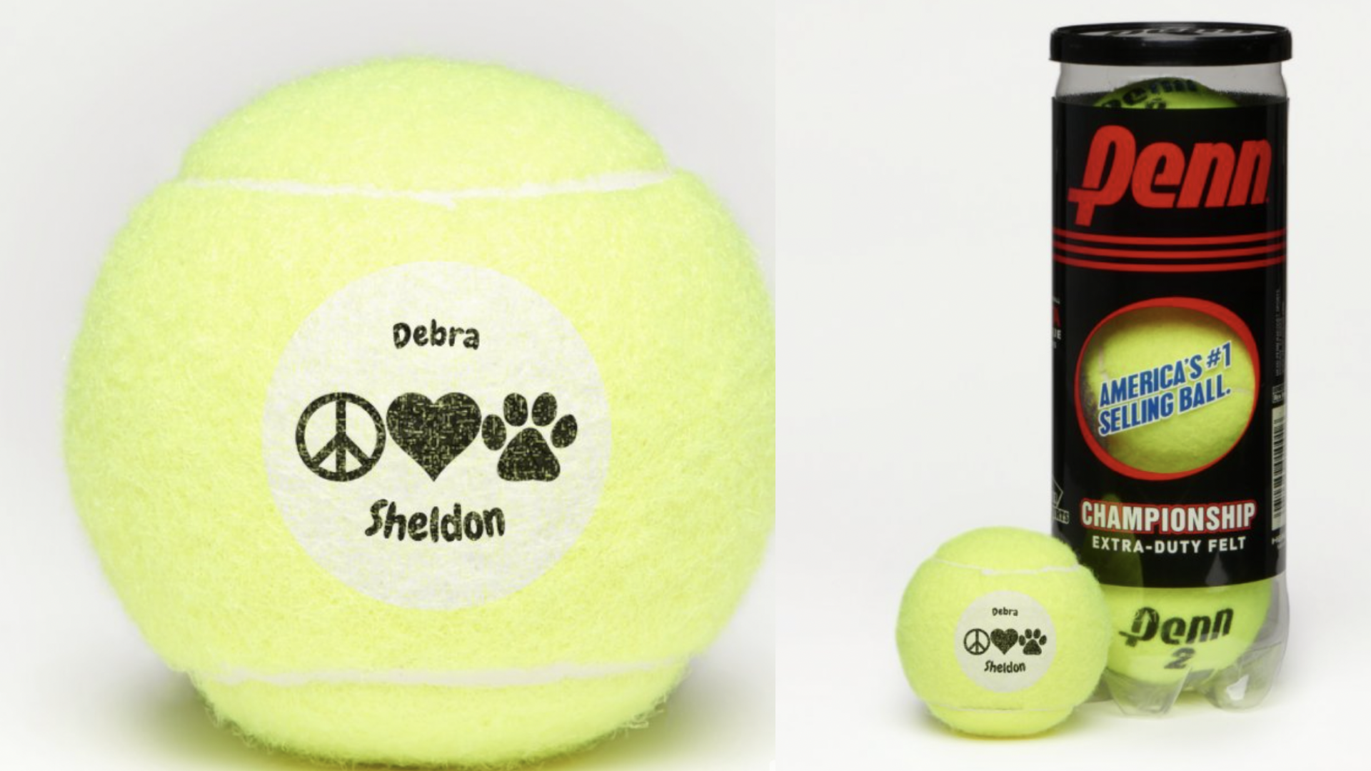 Personalized tennis balls