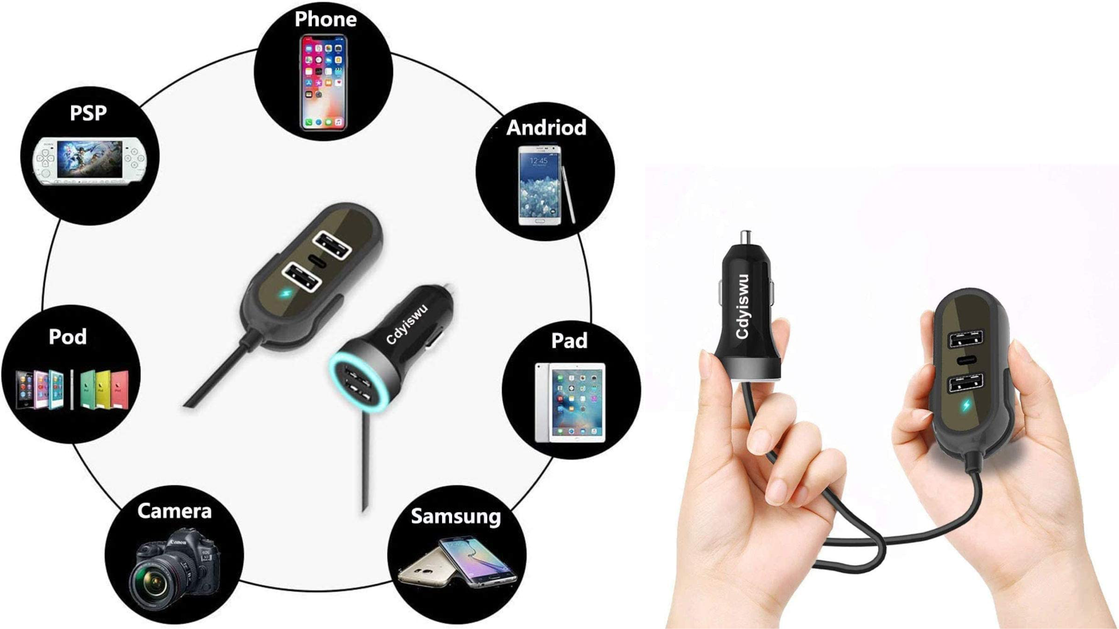 car charger that can charge five devices at once