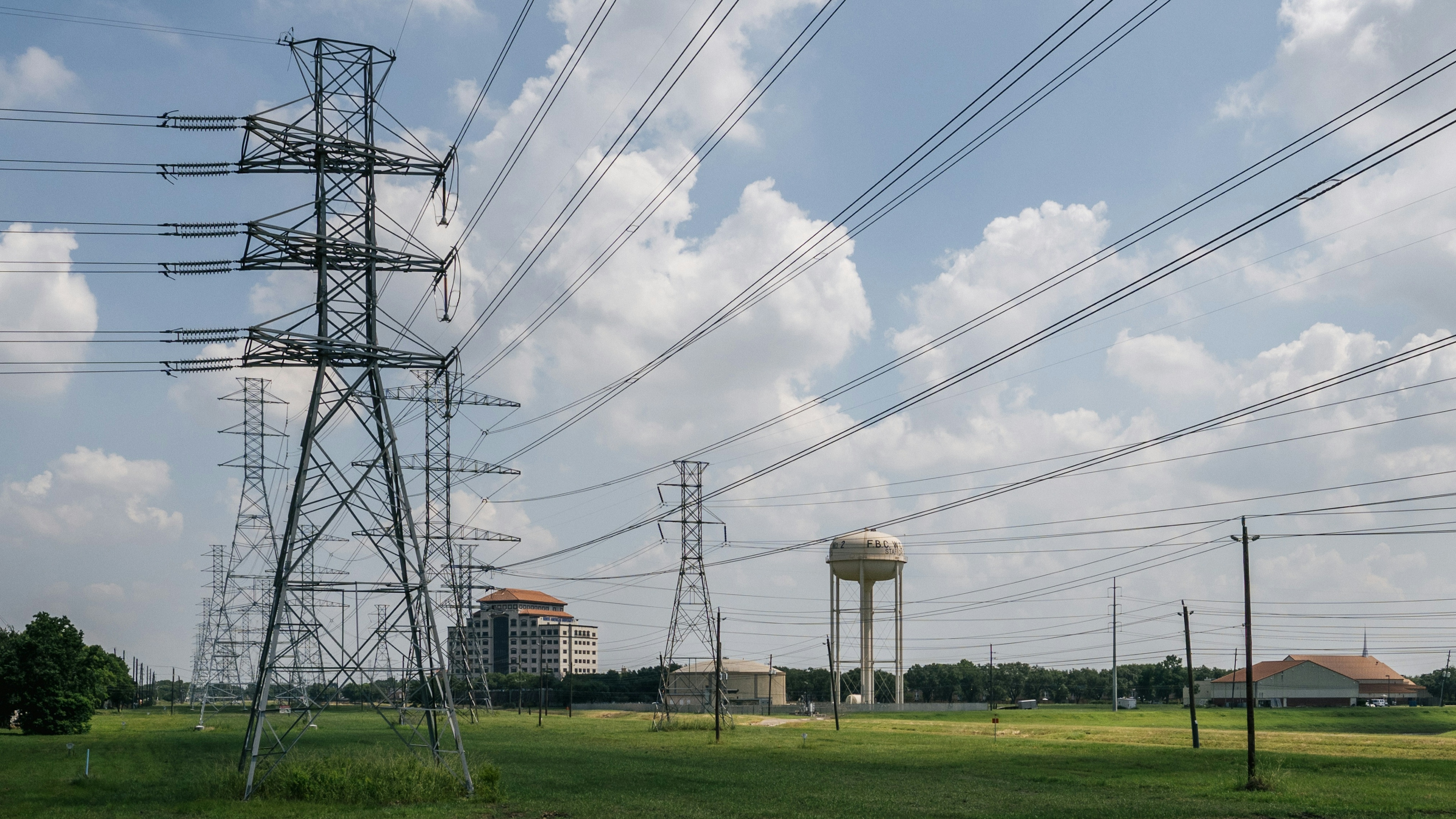 Power-lines are shown on June 15, 2021 in Houston, Texas.
