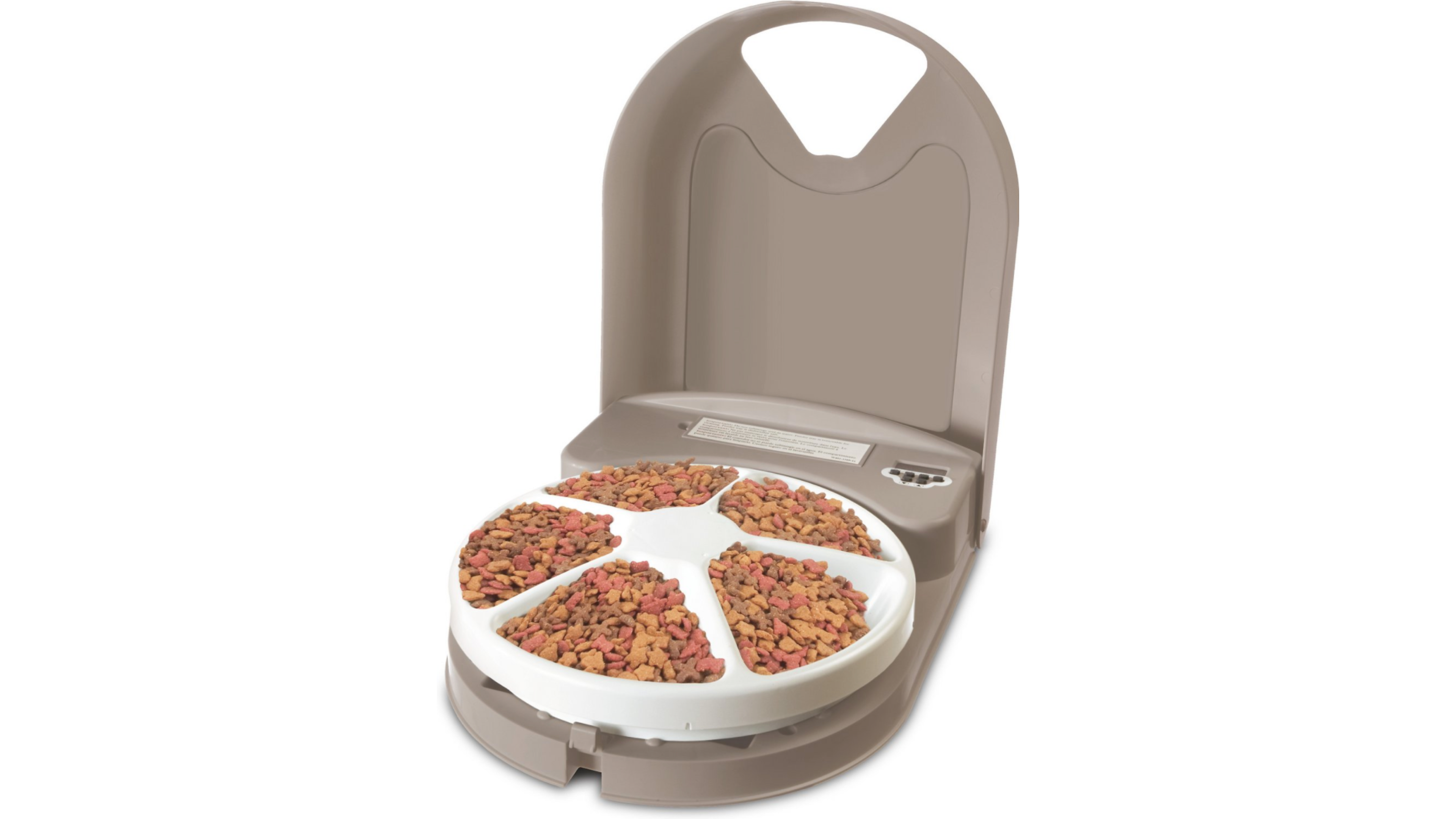 automatic pet feeder rotates at the same time every day to feed your pet