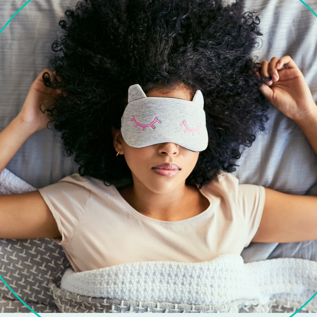 Woman sleep with eye mask 