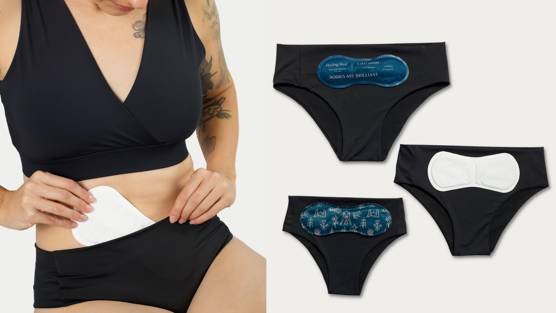 underwear with a pocket for a heating pad