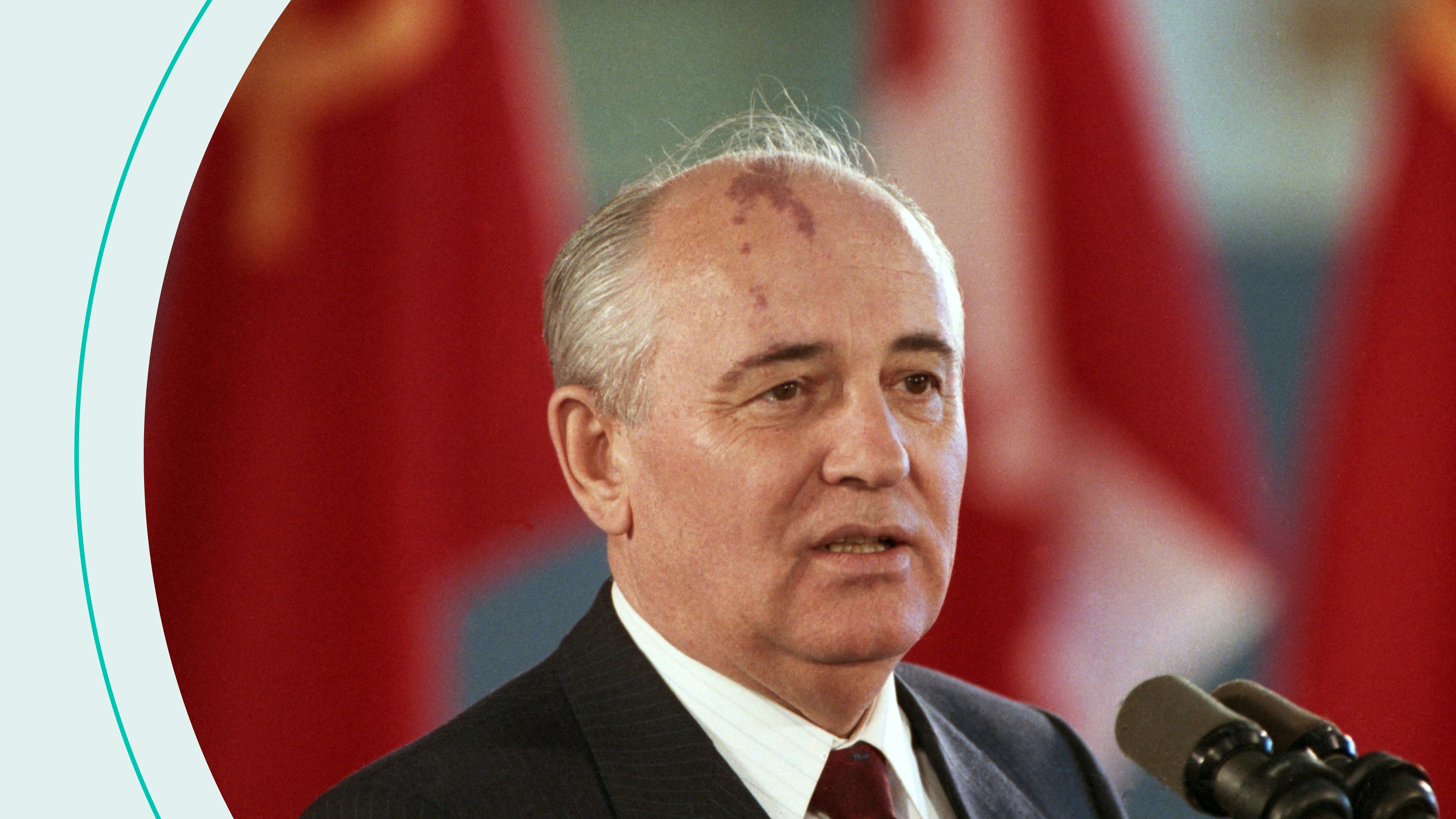 President of the Soviet Union Mikhail Gorbachev giving a speech during his visit to Ottawa, Canada, on 30th May 1990.