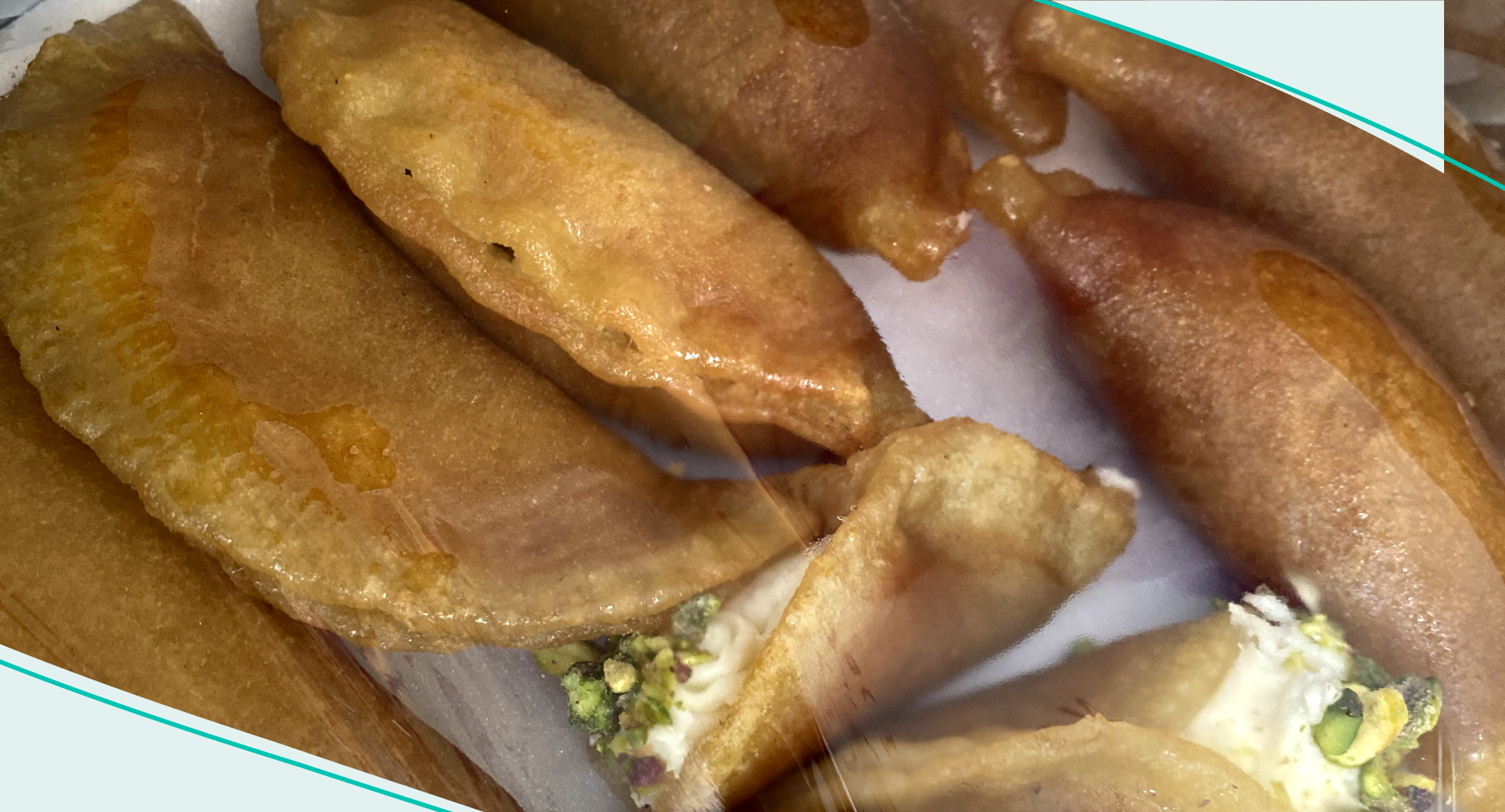 Atayef is a dessert filled with cream or nuts that's popular during Ramadan