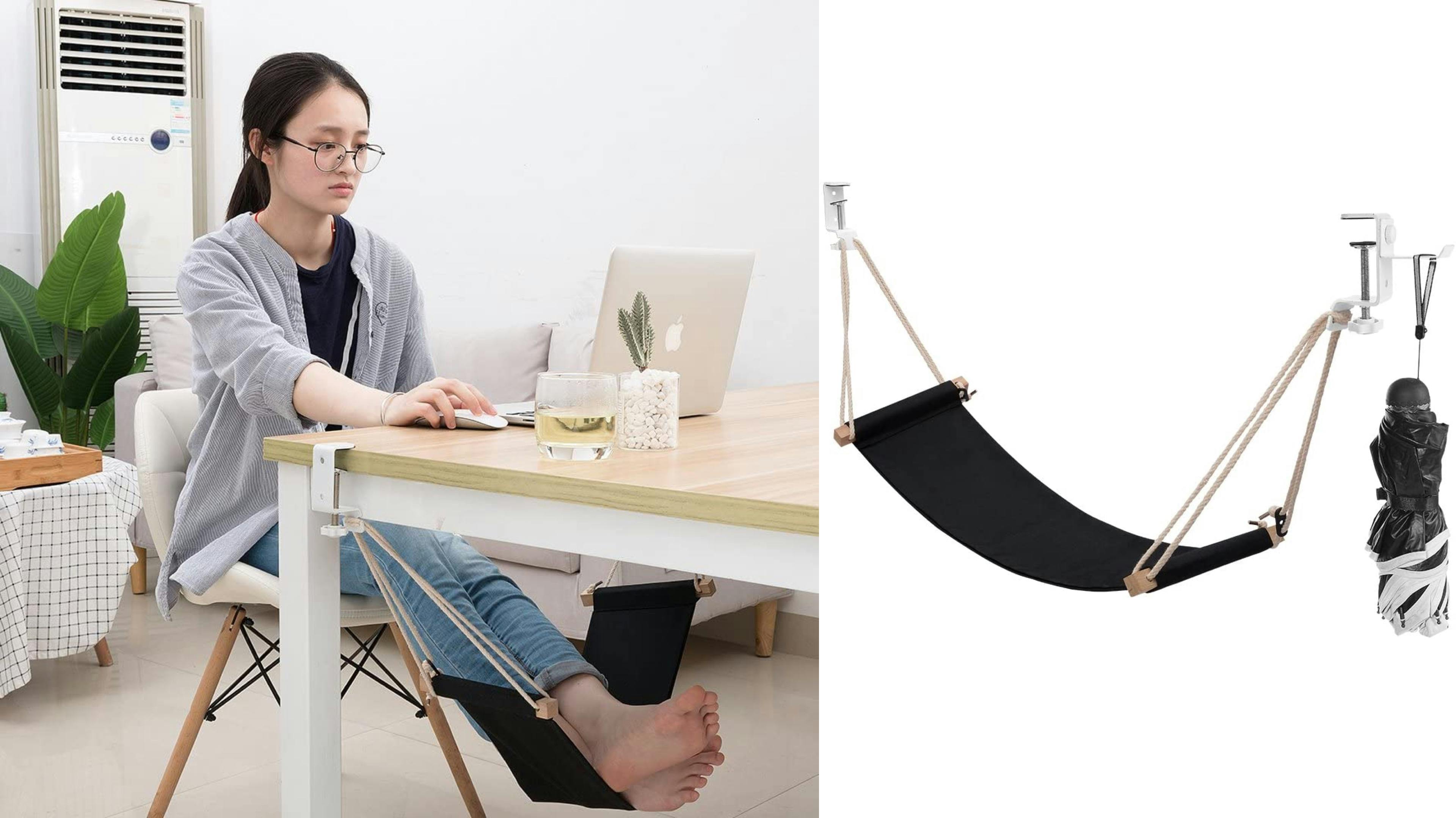 foot hammock for underneath your desk so you can raise your feet