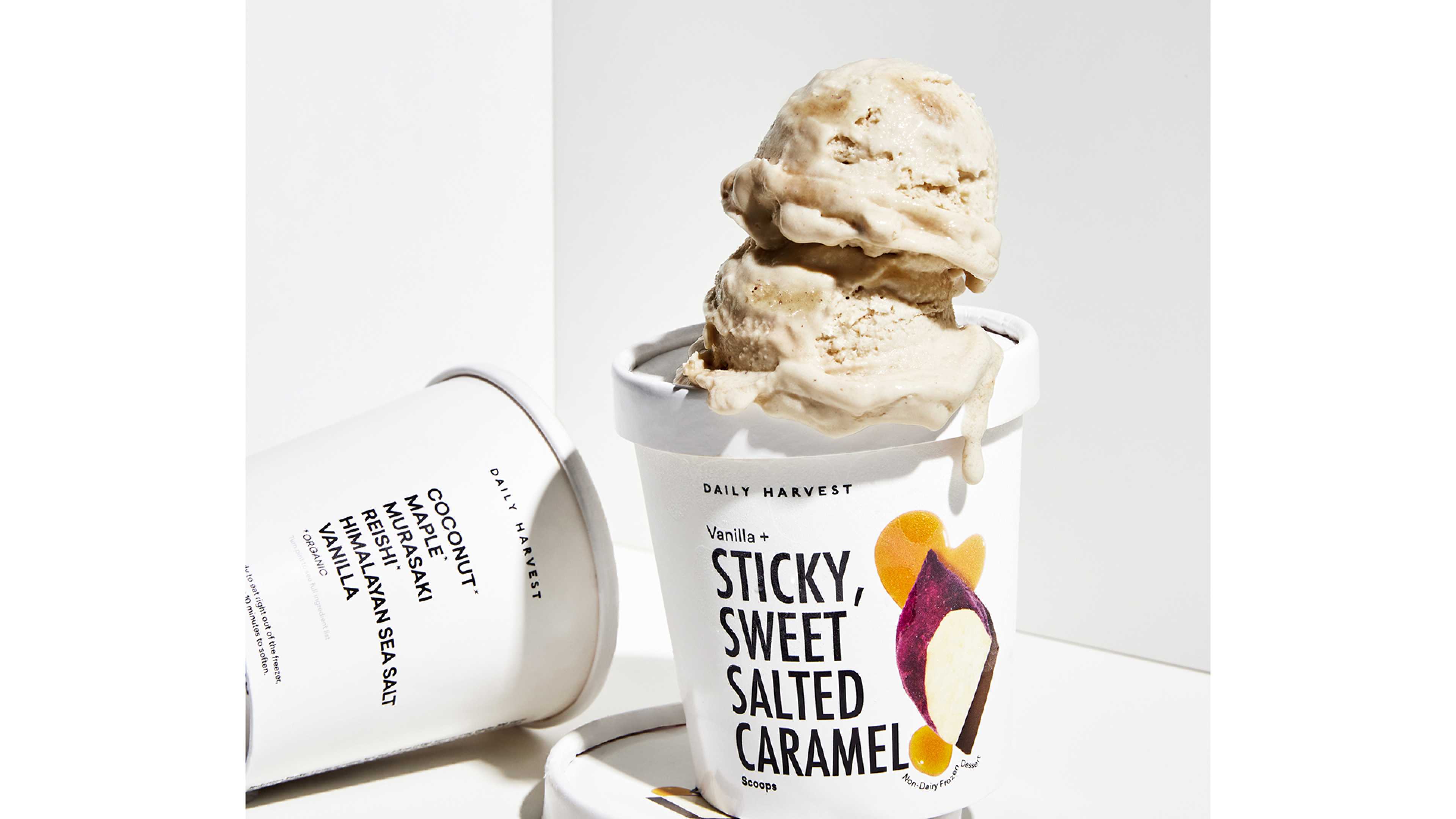 Daily Harvest Vanilla + Sticky, Sweet Salted Caramel Scoops 