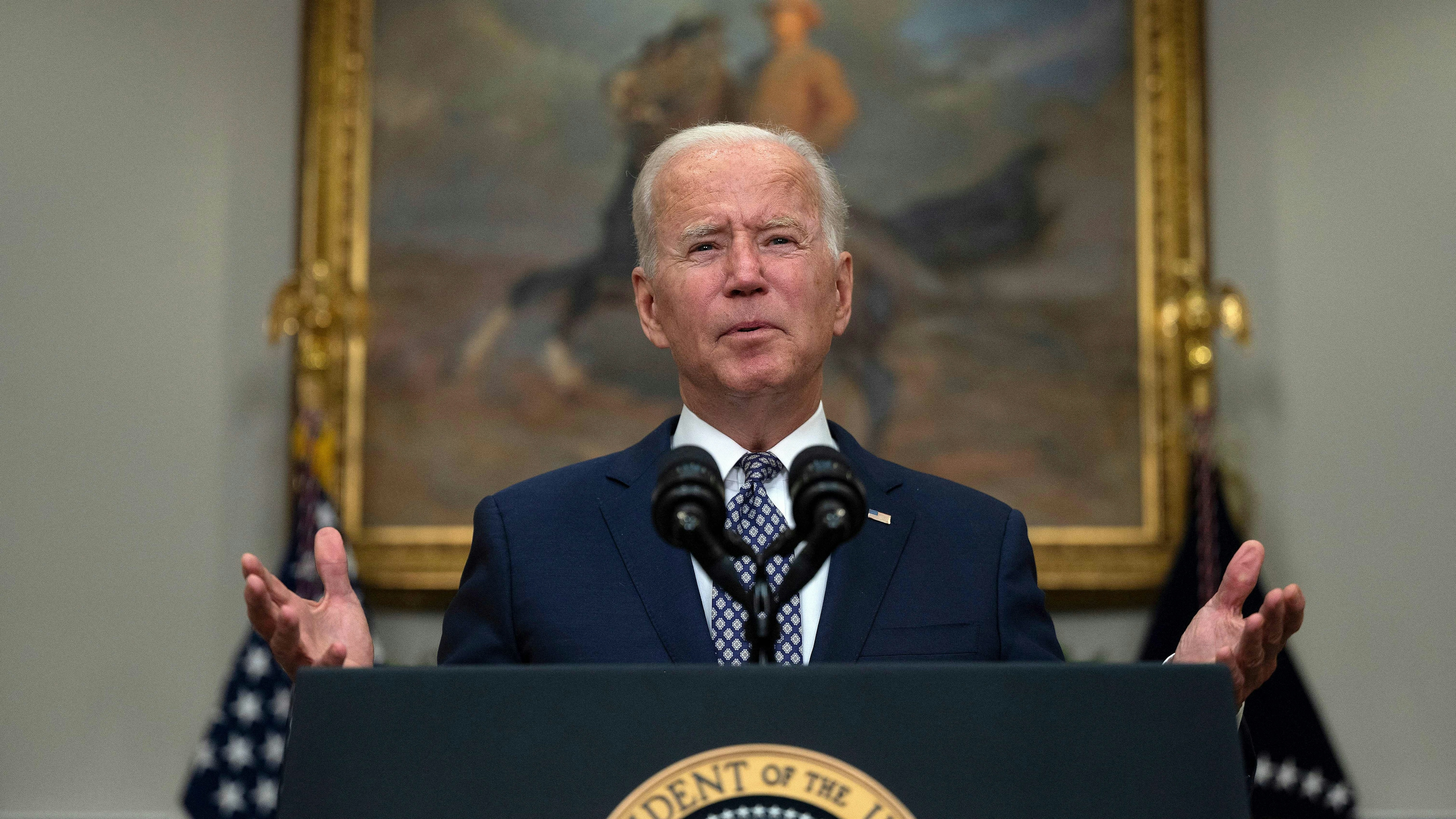 US President Joe Biden speaks about the ongoing evacuation of Afghanistan