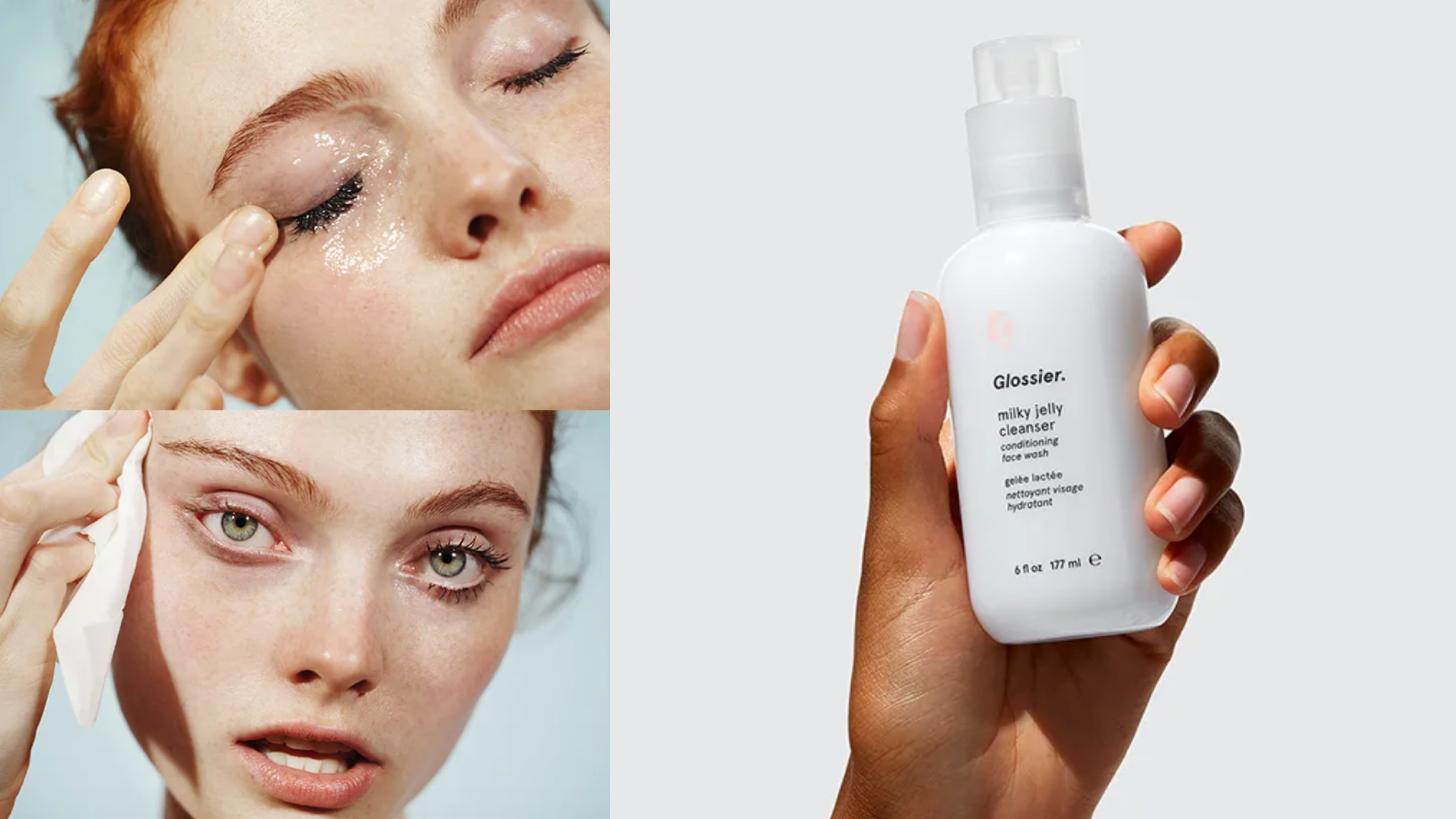 glossier gelly cleanser for dirt and makeup