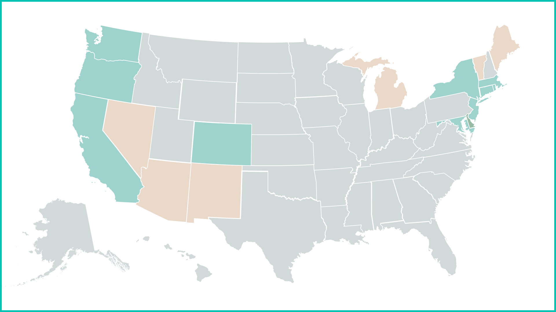 map of US that shows states that offer paid leave
