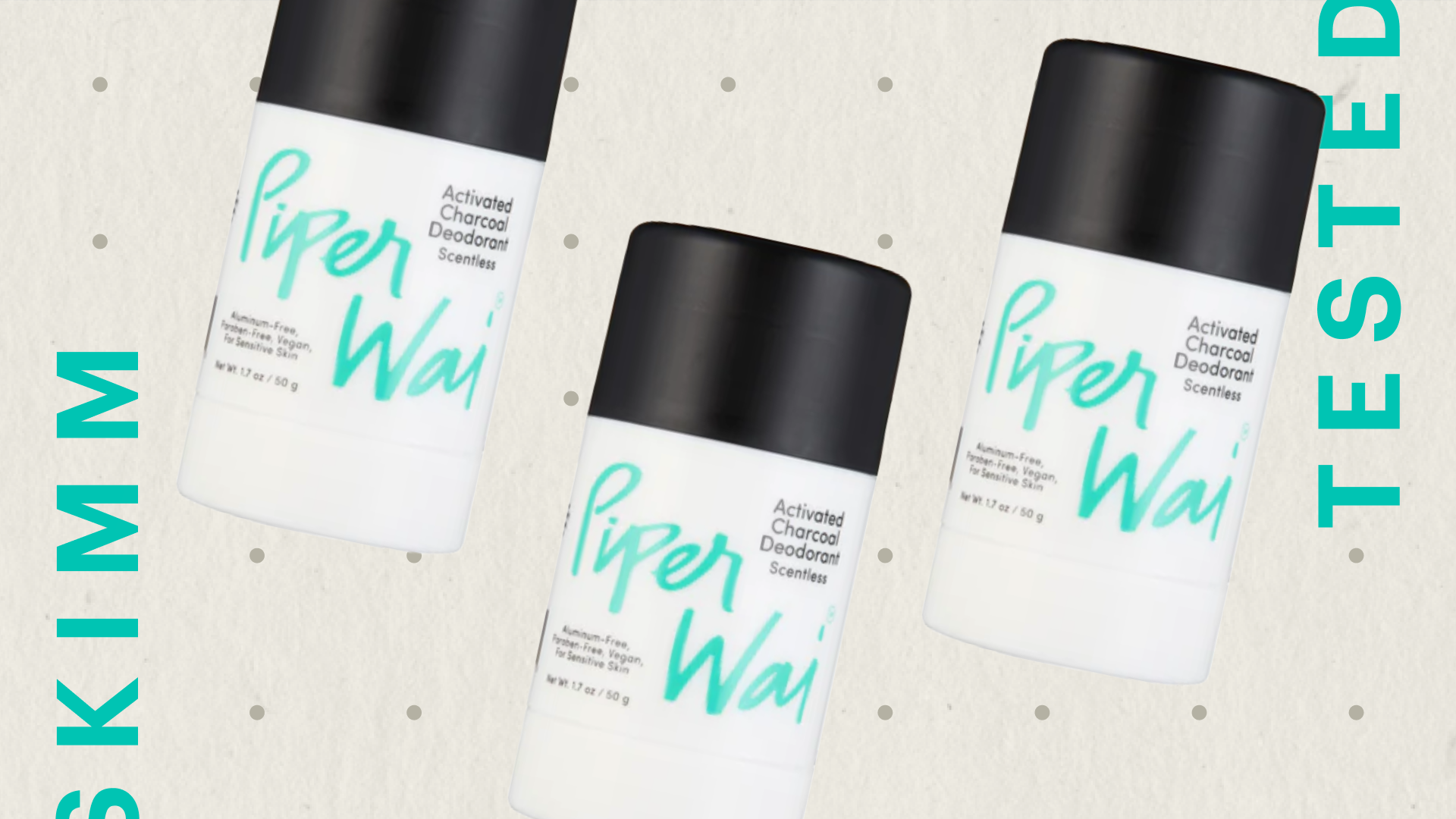 Three sticks of PiperWai unscented deodorant next to one another