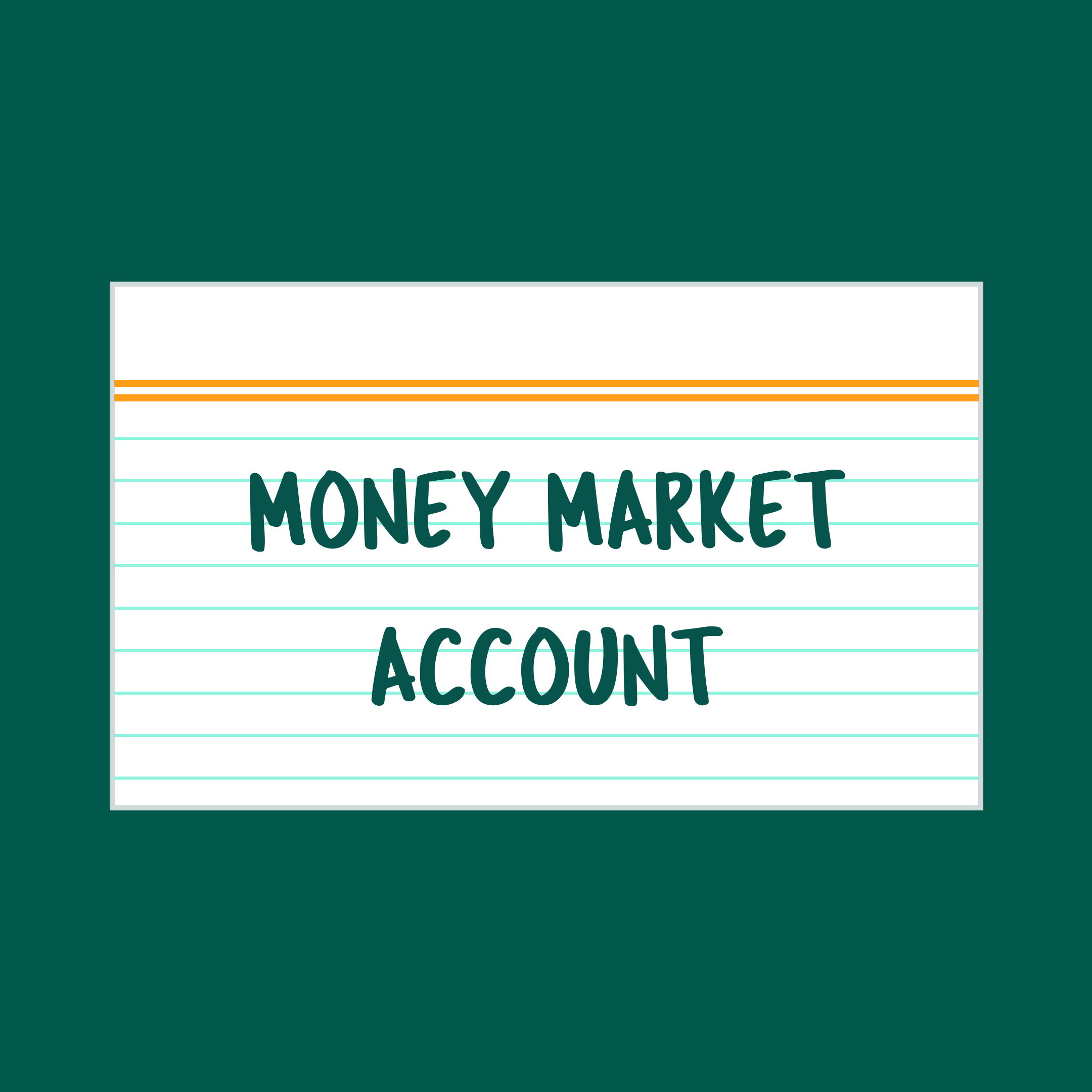 Money Market Account index card 