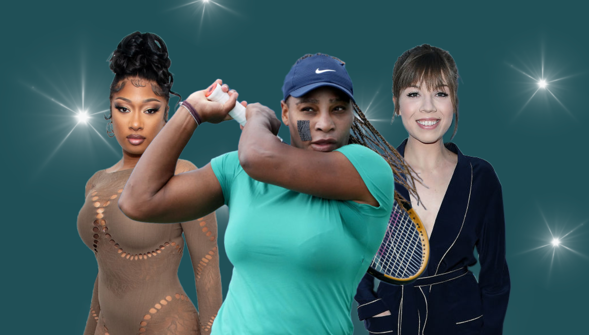 Pop Cultured with theSkimm promo image August 16, 2022 featuring Megan The Stallion, Serena Williams, and  Jennette McCurdy.