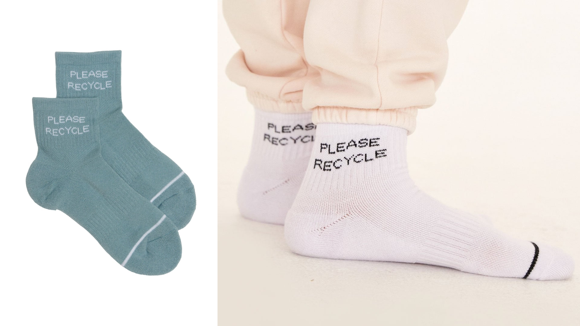 Girlfriend Collective 'please recycle' socks