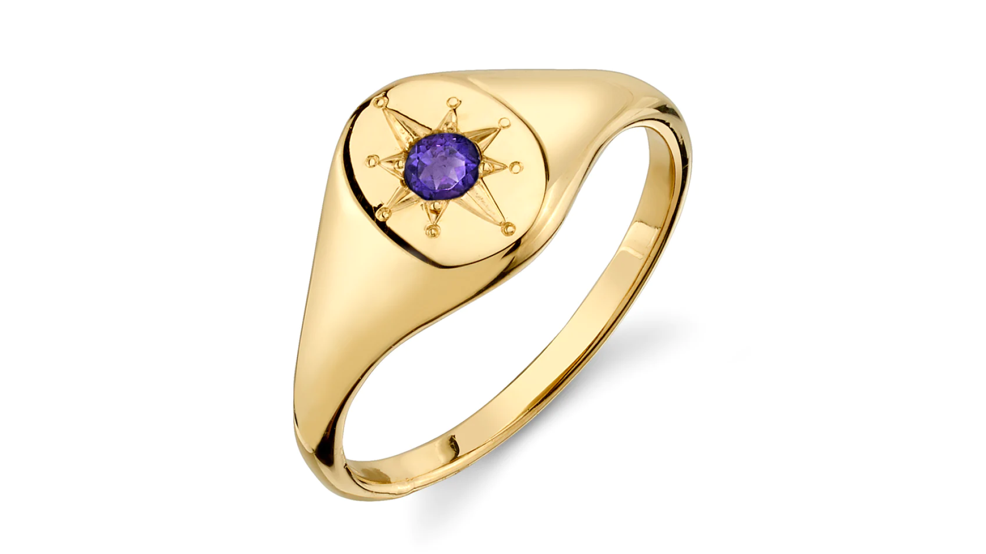 starling gold ring with jewel 