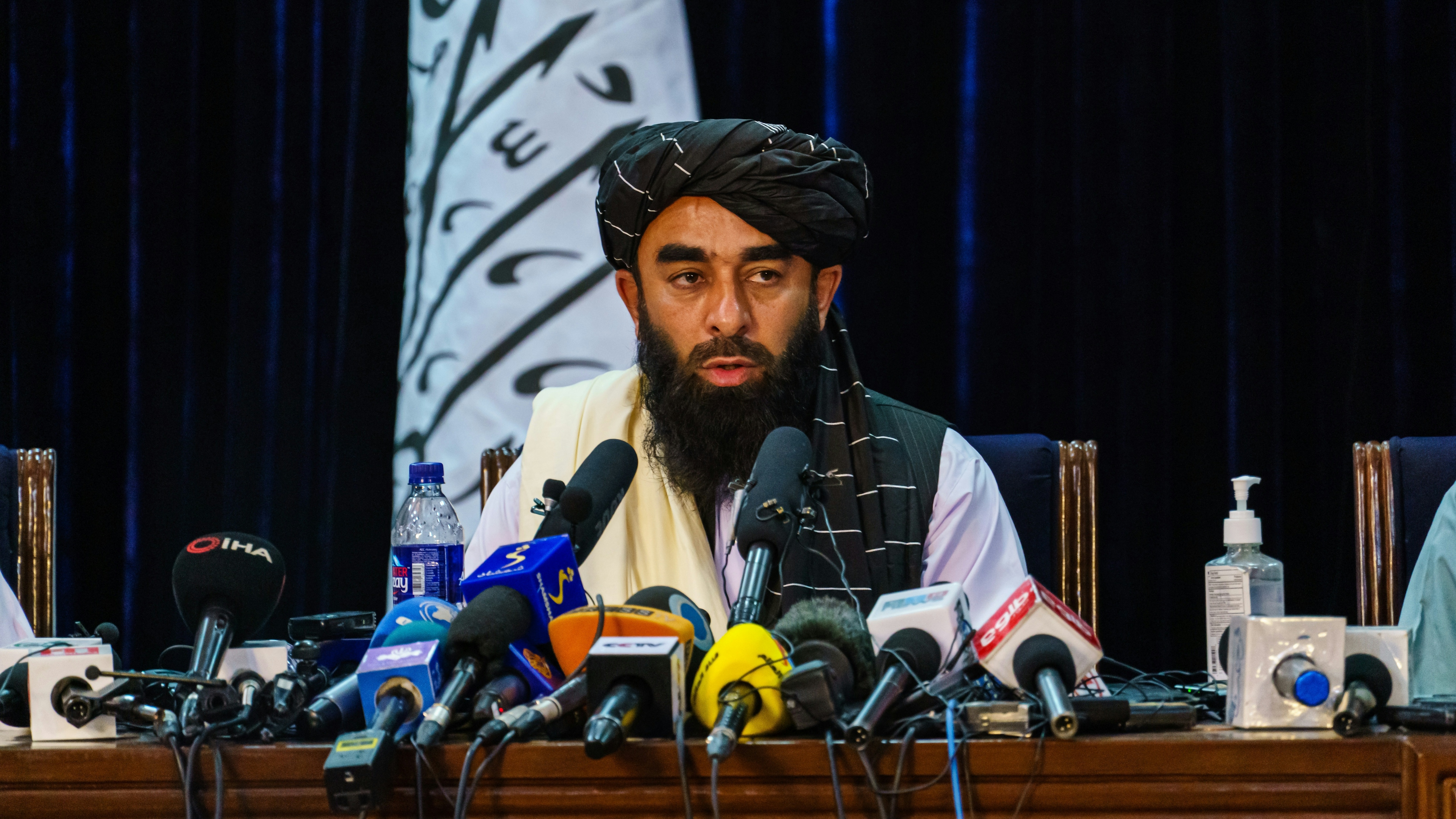  Zabihullah Mujahid, the Taliban spokesman for nearly 2 decades who worked in the shadows, makes his first-ever public appearance to address concerns about the Taliban' reputation