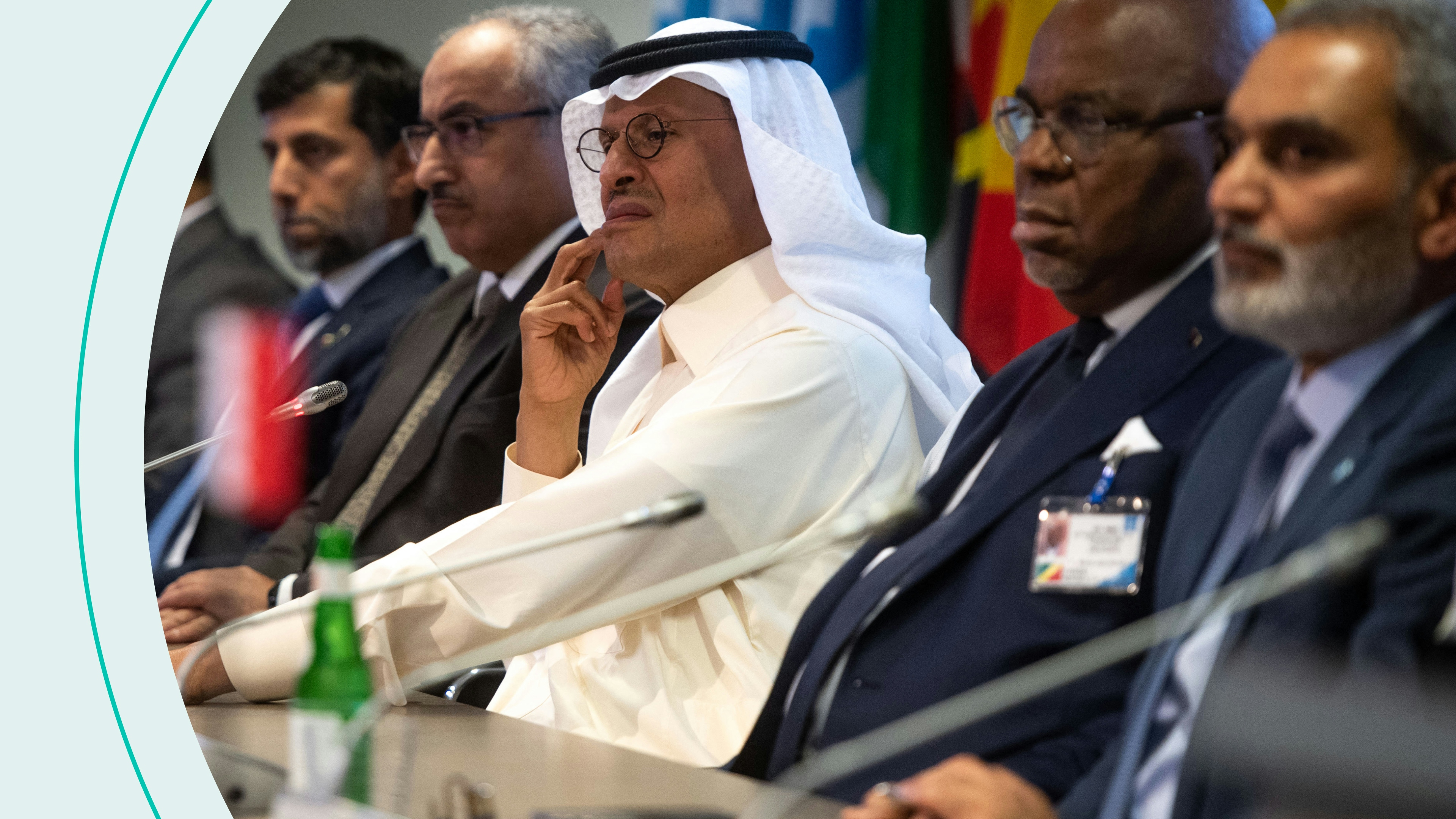 Saudi Arabia's Minister of Energy Abdulaziz bin Salman looks on during a press conference after the 45th Joint Ministerial Monitoring Committee and the 33rd OPEC and non-OPEC Ministerial Meeting in Vienna, Austria, on October 5, 2022.