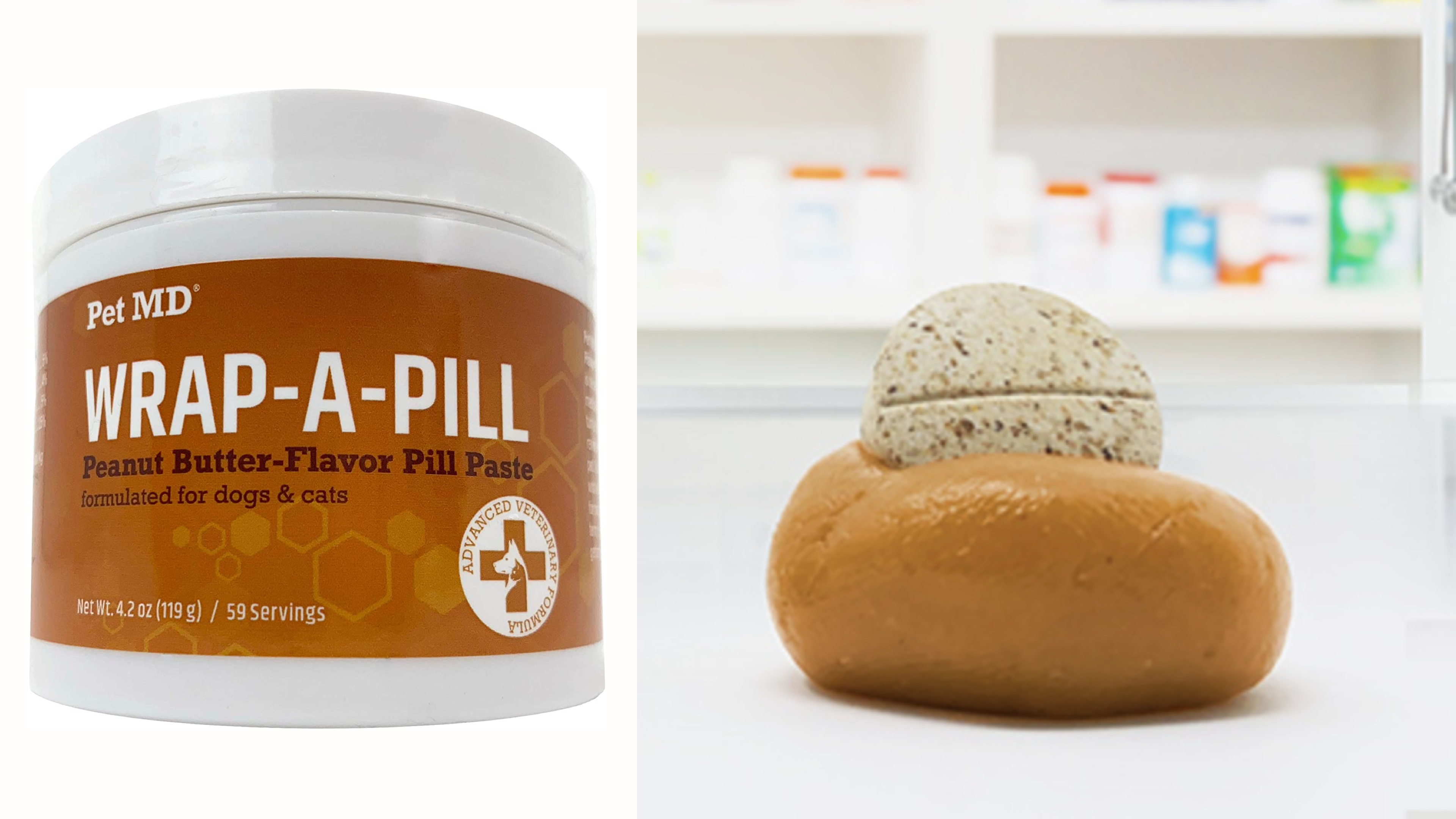 peanut butter-flavored pill paste to help mask the taste and smell of pet medication