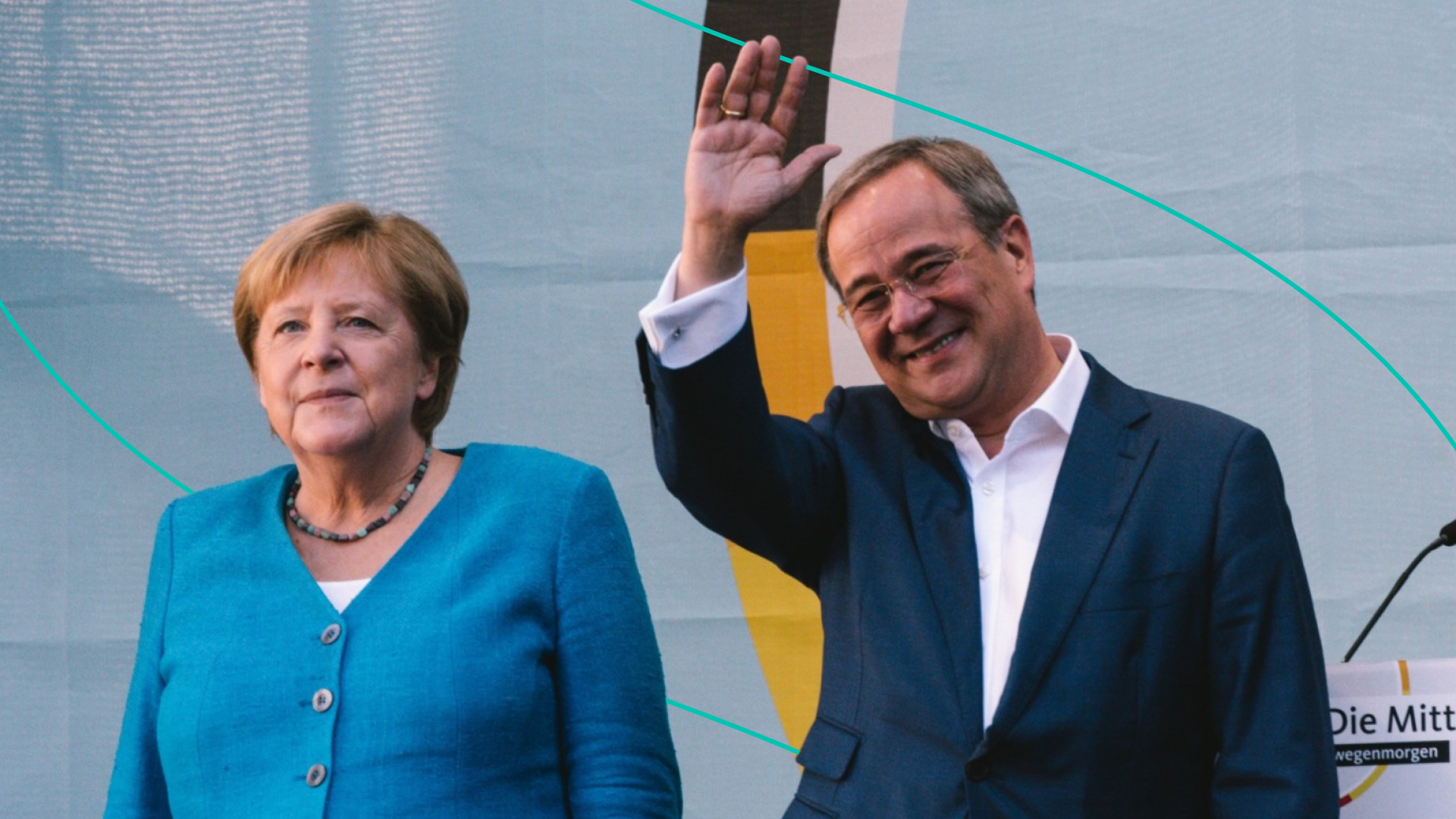German Chancellor Angela Merkel L and Armin Laschet, leader of German Christian Democratic Union CDU 
