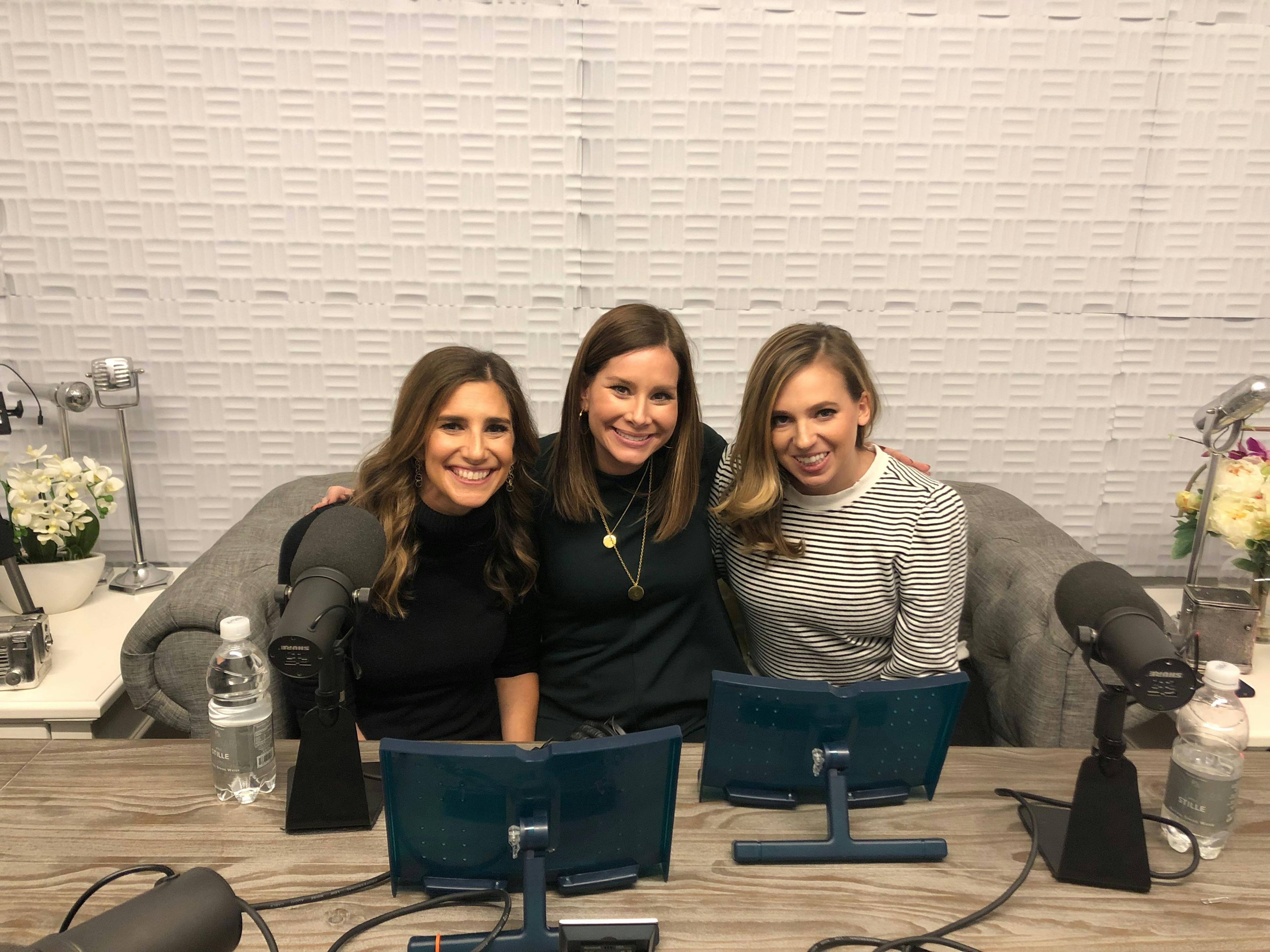 hosts on the couch with Rebecca Jarvis