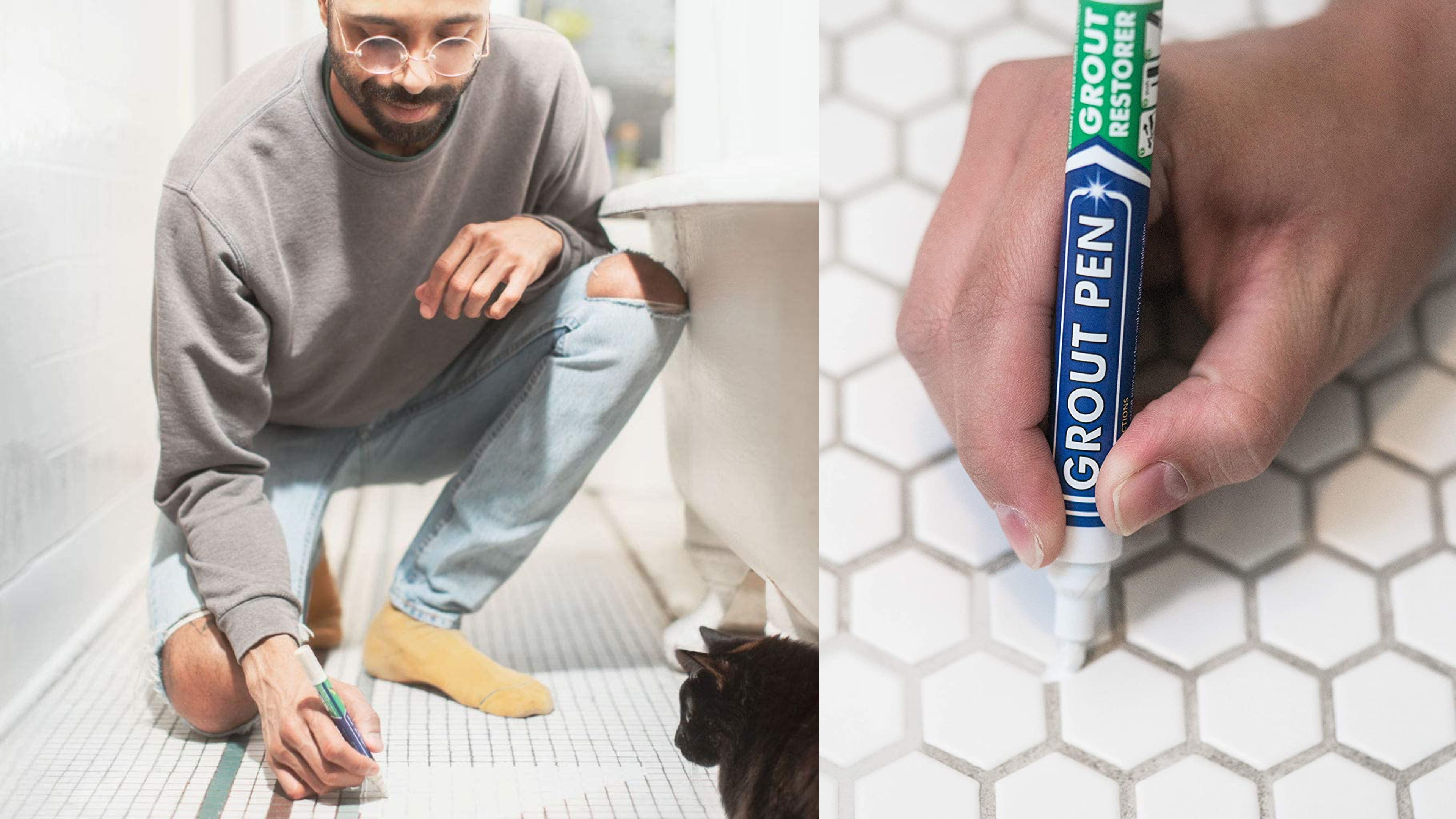 grout marker to clean bathroom floor grout