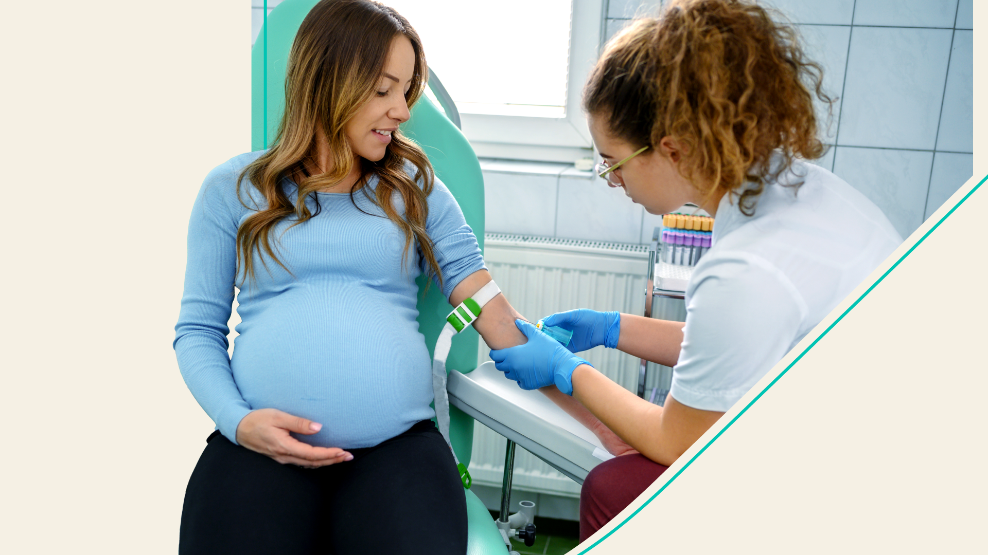 Woman undergoing prenatal genetic testing