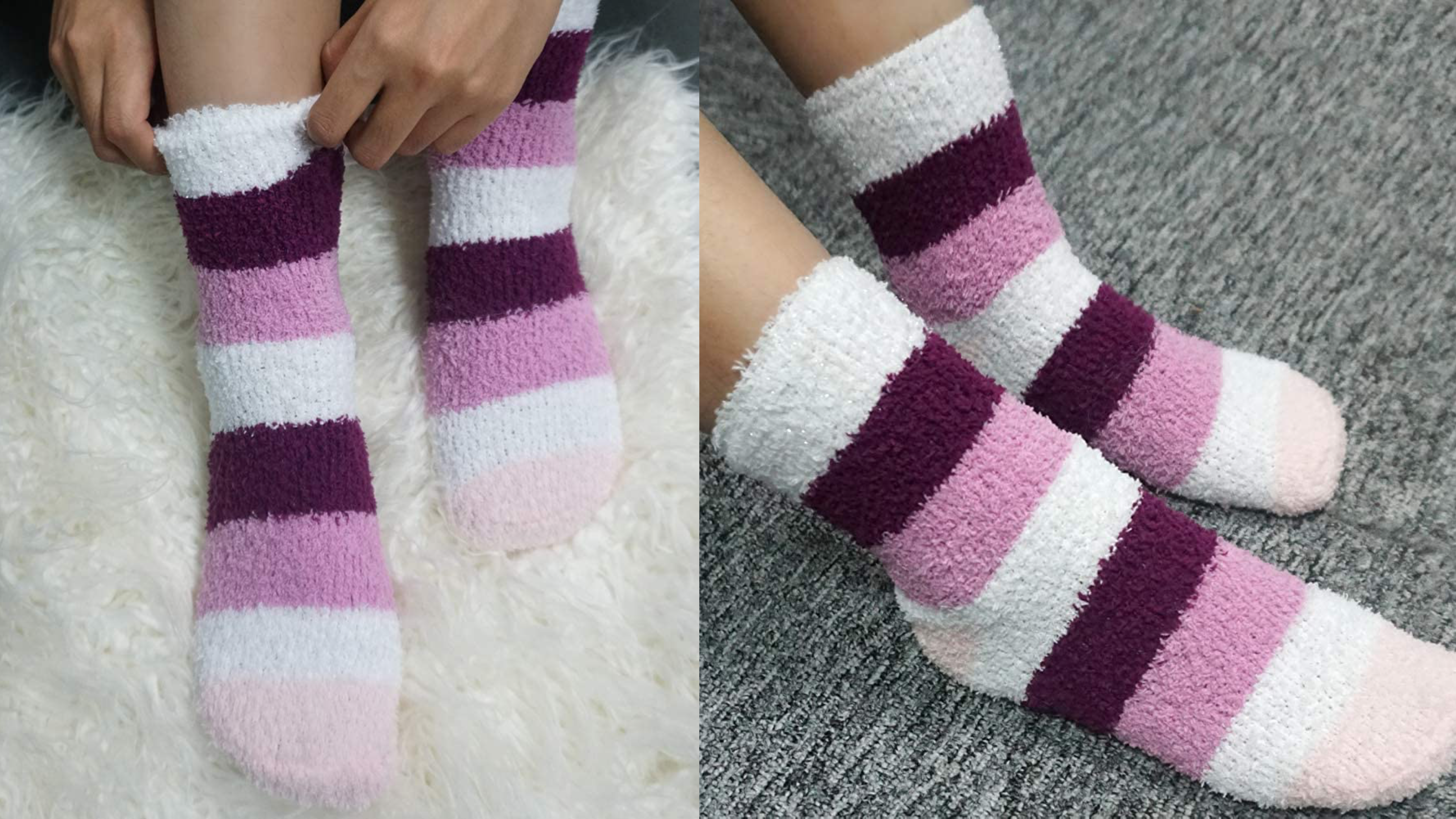fuzzy patterned socks