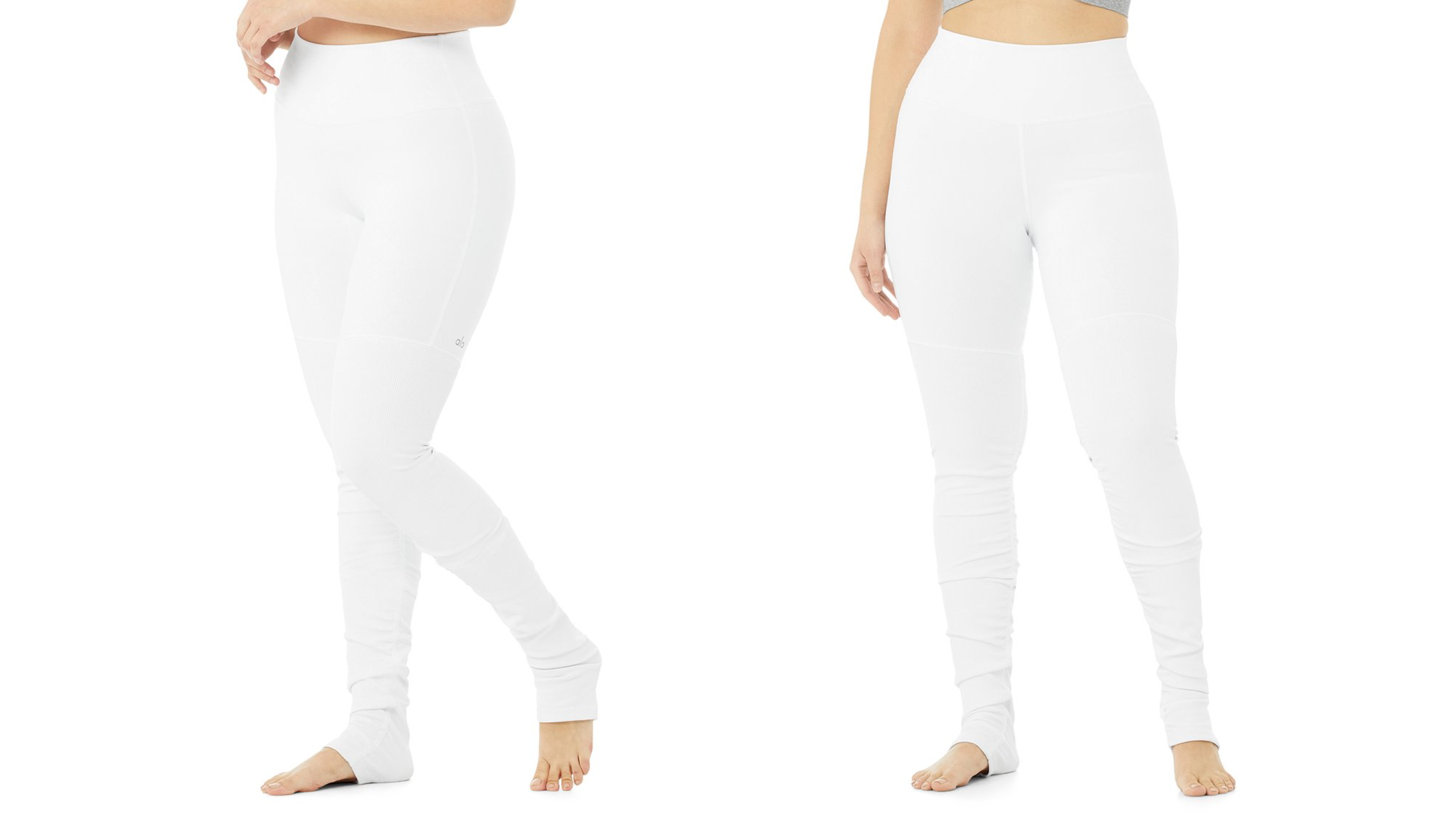 white leggings with scrunched bottoms 
