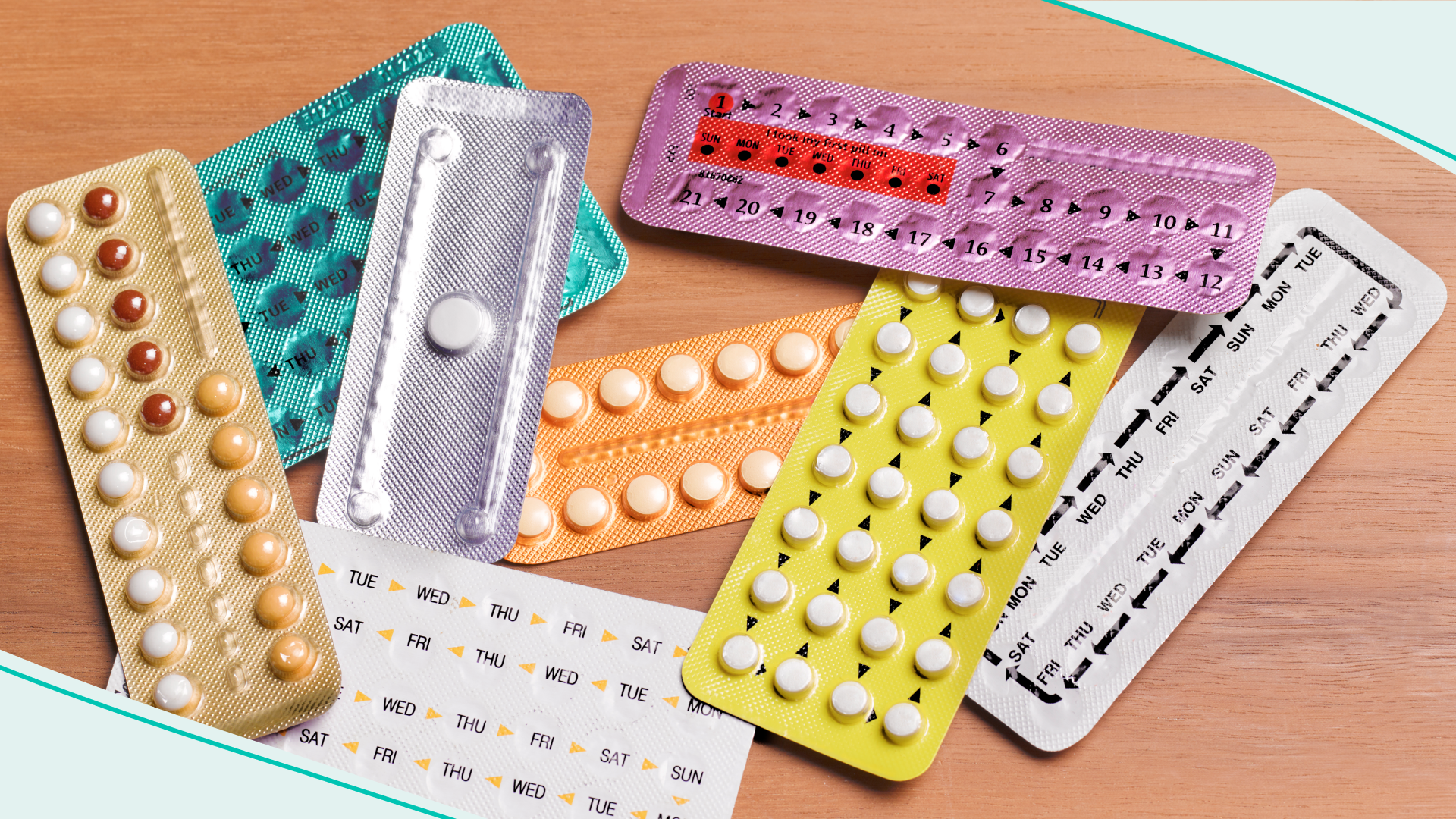 Birth control pills blister pack - stock photo