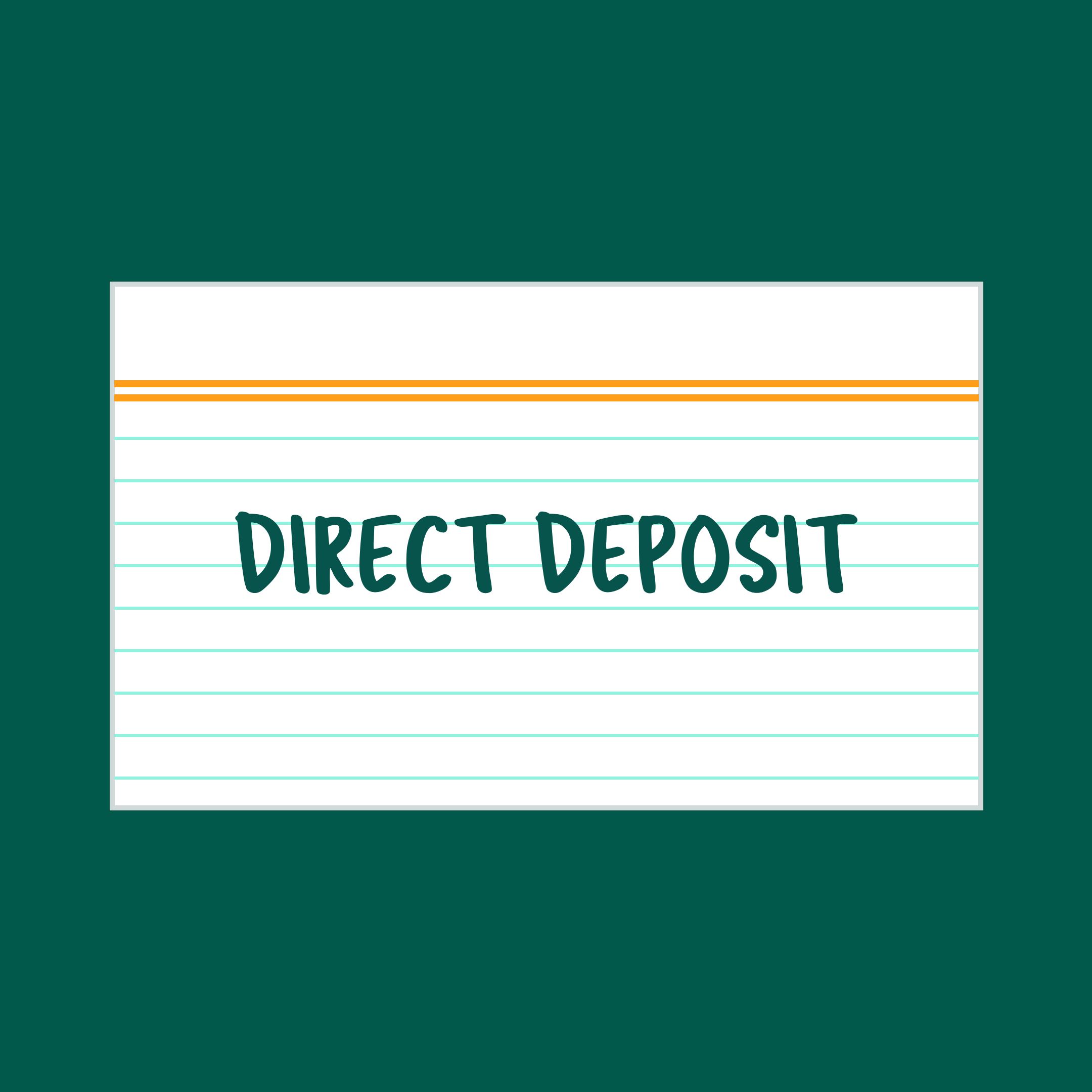 Direct Deposit index card 