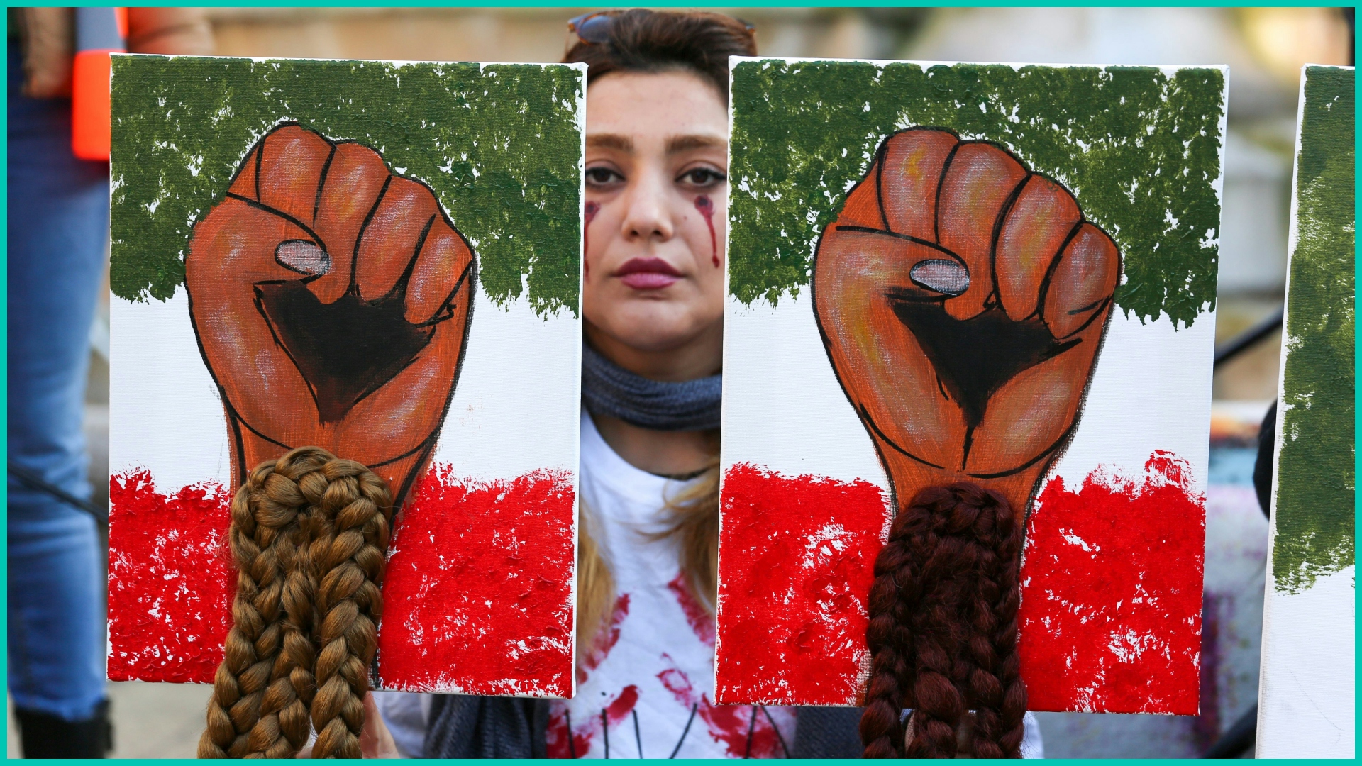 A woman during an Iranian protest