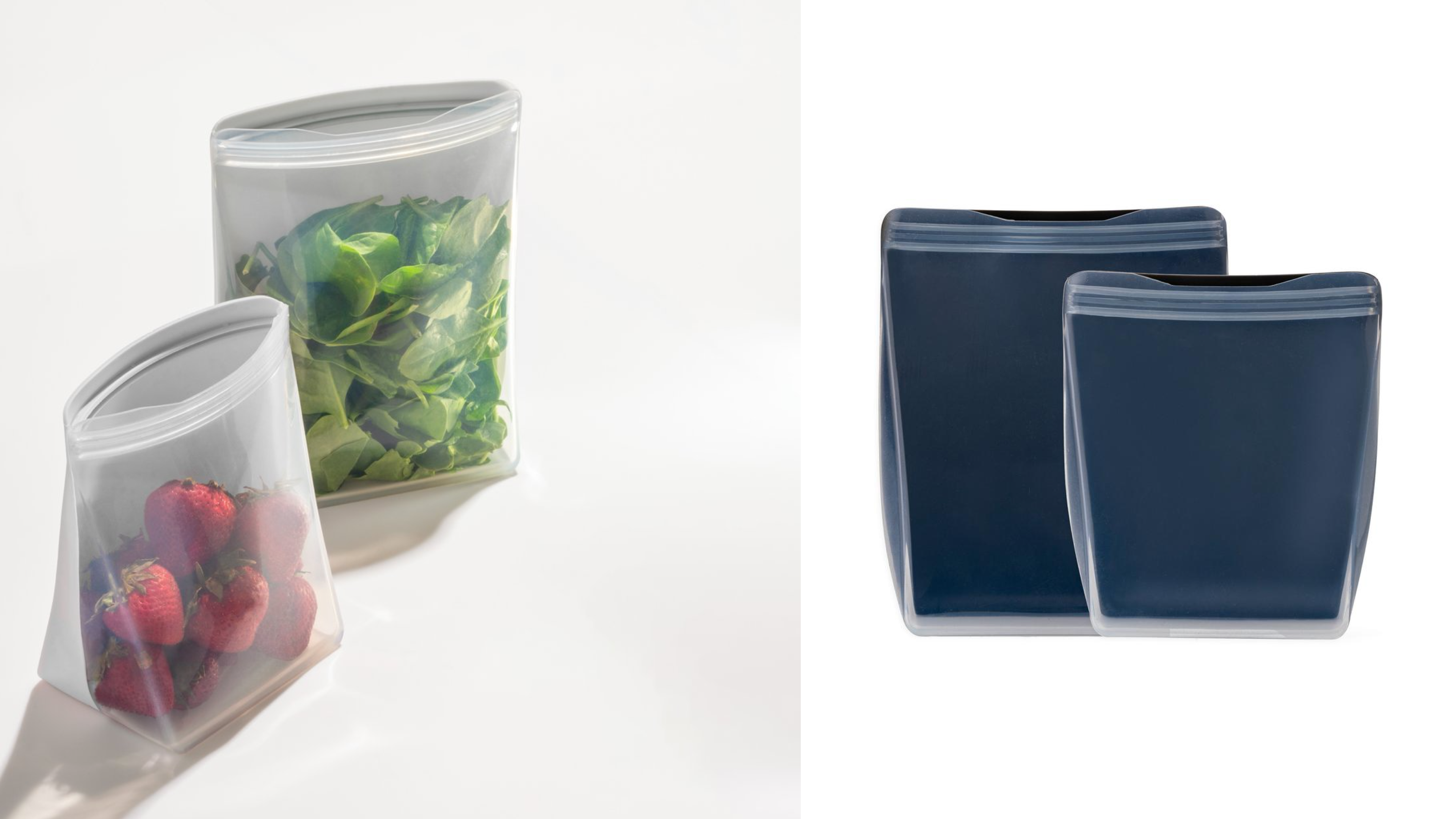 silicone food storage bags that can stand up in the fridge