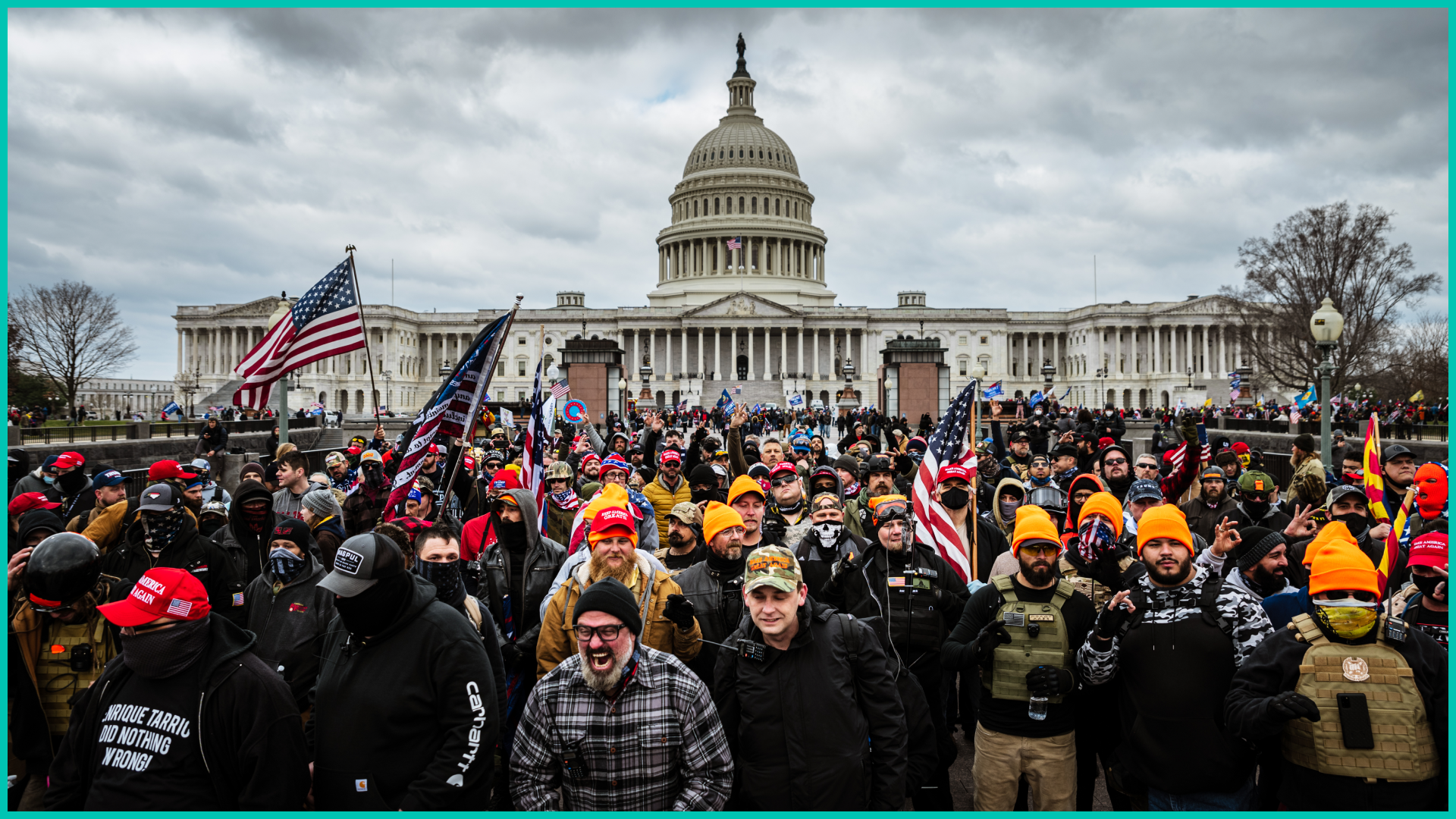 Pro-Trump protesters gather in front of the U.S. Capitol Building on January 6