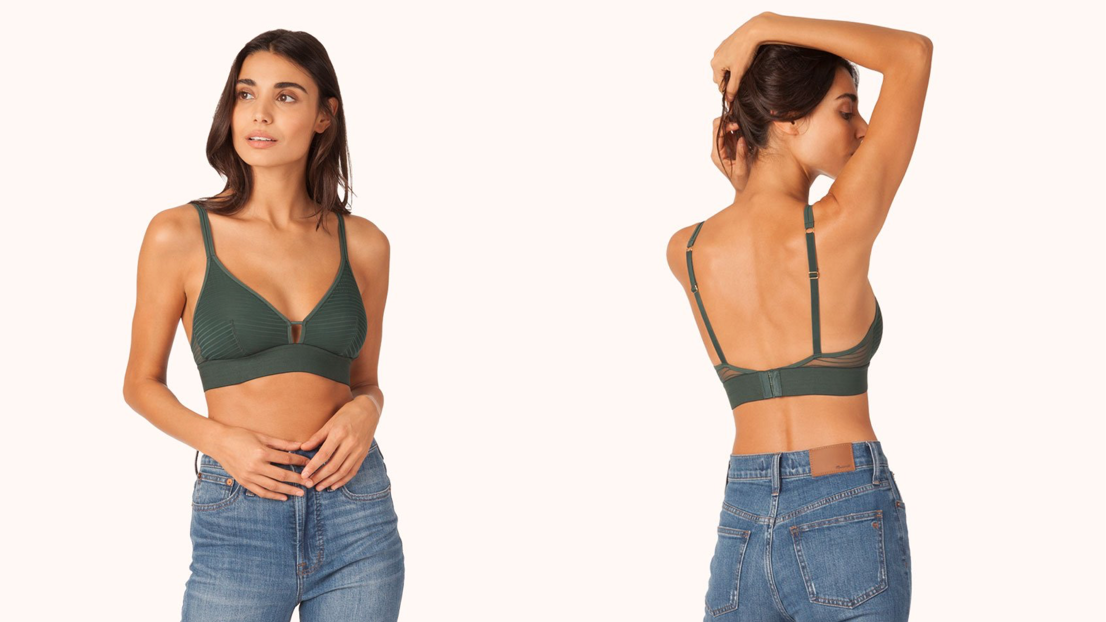 mesh bralette with adjustable straps and full coverage cups